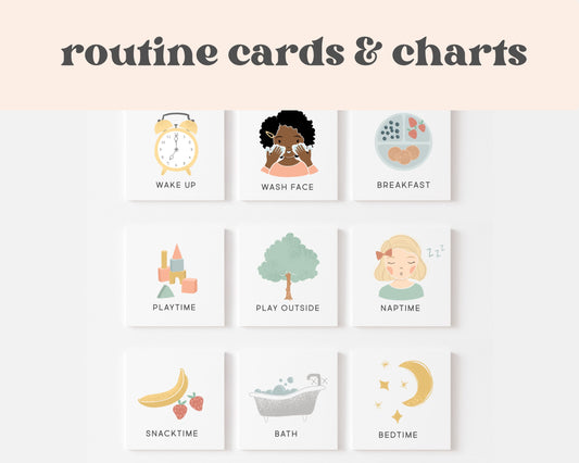 Daily Routine Cards & Chart | Digital Download | Editable