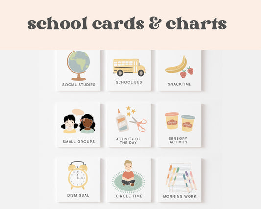 School Routine Cards & Chart | Digital Download | Editable