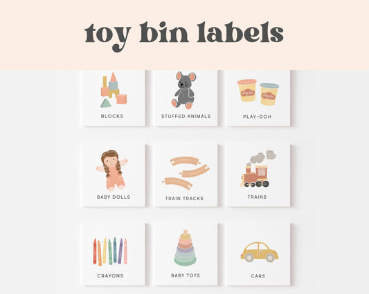 Toy Bin Storage Labels | Digital Download | Editable