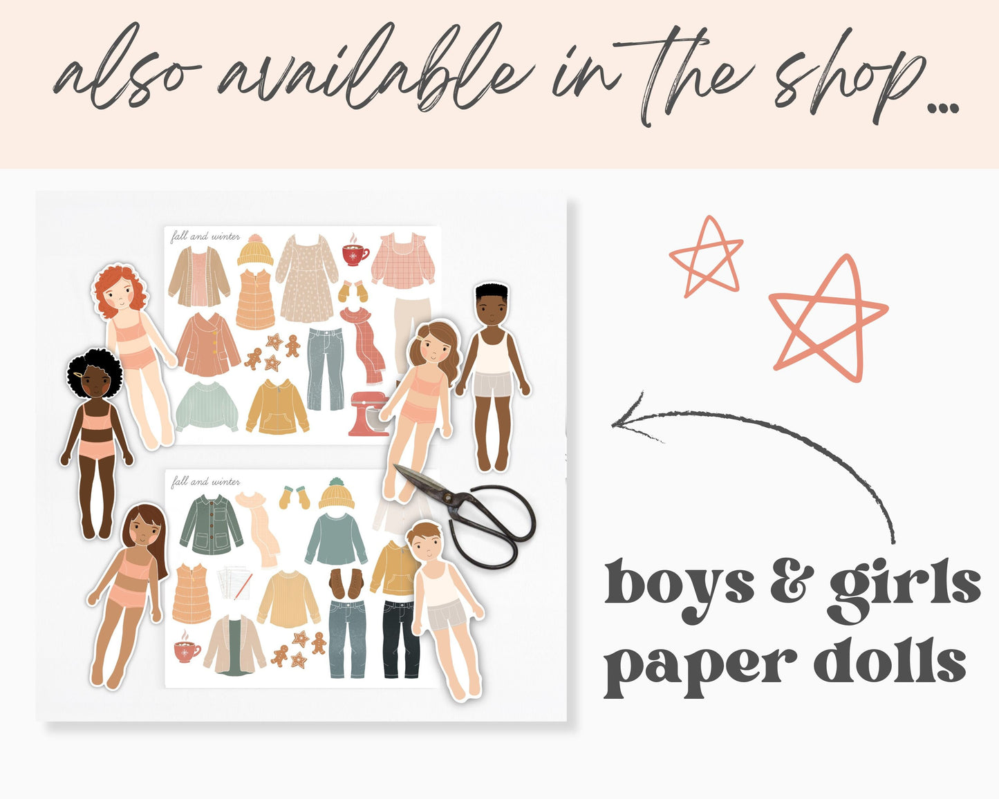 Mermaid Paper Dolls Printable Activity Craft Mermaid Birthday Part Gift Princess Party Favor Homeschool Kindergarten Montessori