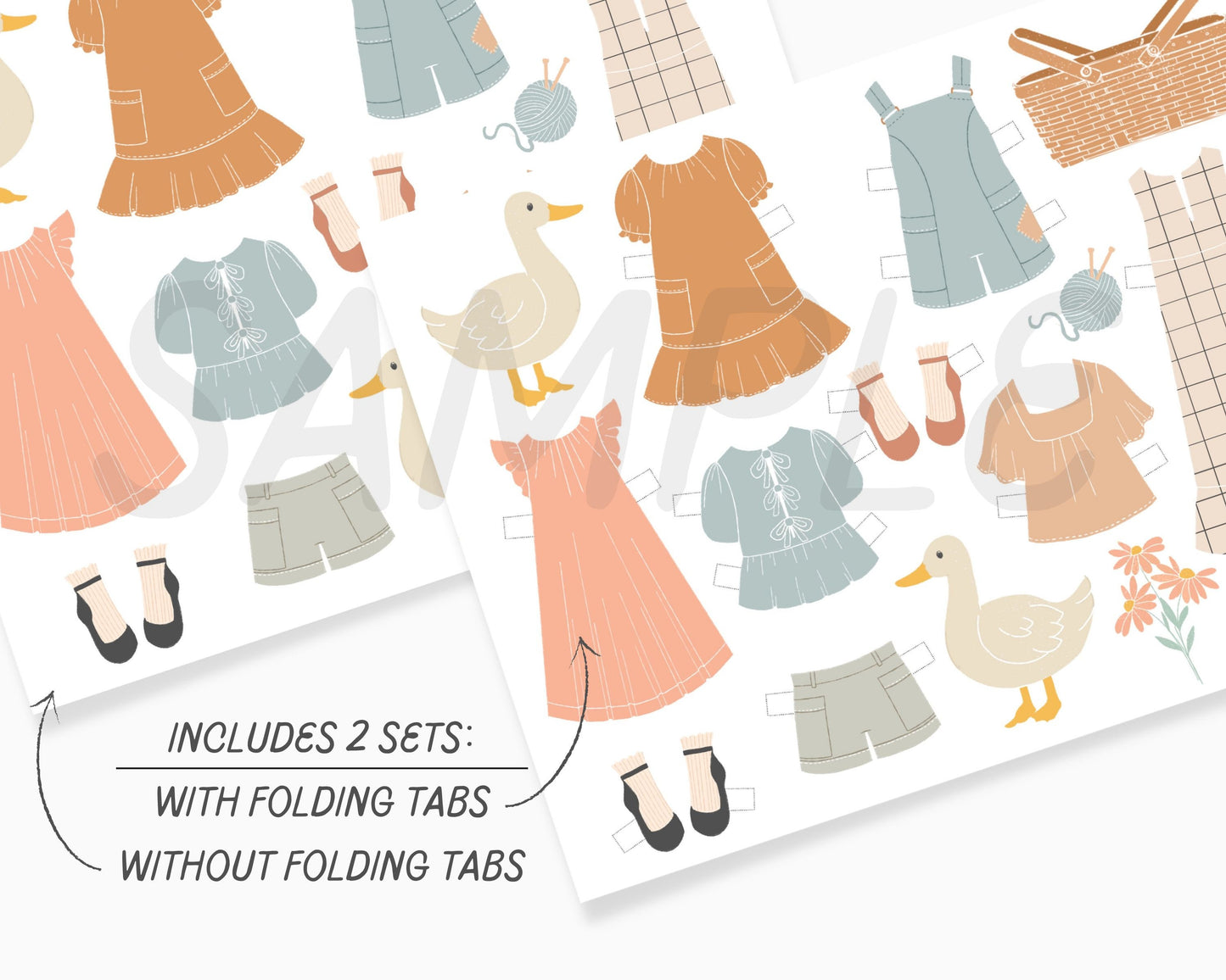 Paper Dolls Homestead Homeschool Collection, Kindergarten Activity, Farm & Baking, Paper Cut Out Printable Dolls Craft, Morning Basket Pre K