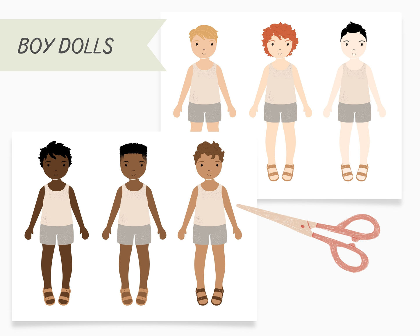 Paper Dolls Homestead Homeschool Collection, Kindergarten Activity, Farm & Baking, Paper Cut Out Printable Dolls Craft, Morning Basket Pre K