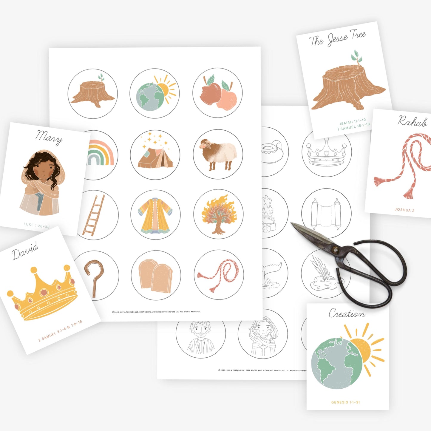 Jesse Tree Christmas Advent Activity, Scripture Cards and Ornaments, Family Christ Centered Christmas Countdown | Download PRINTABLE