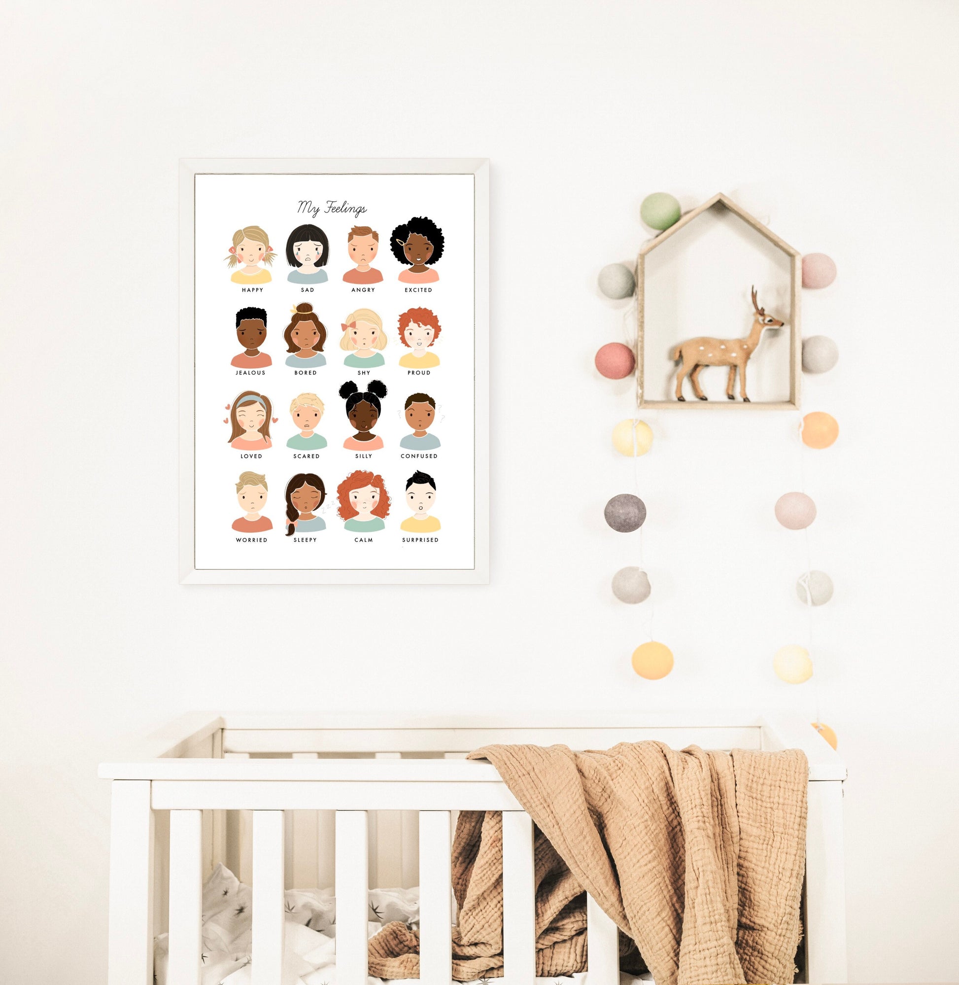 My Feelings Chart Illustration Artwork Poster| Calming Corner, Montessori, Education, Nursery, Classroom Decor | Download Printable Art |
