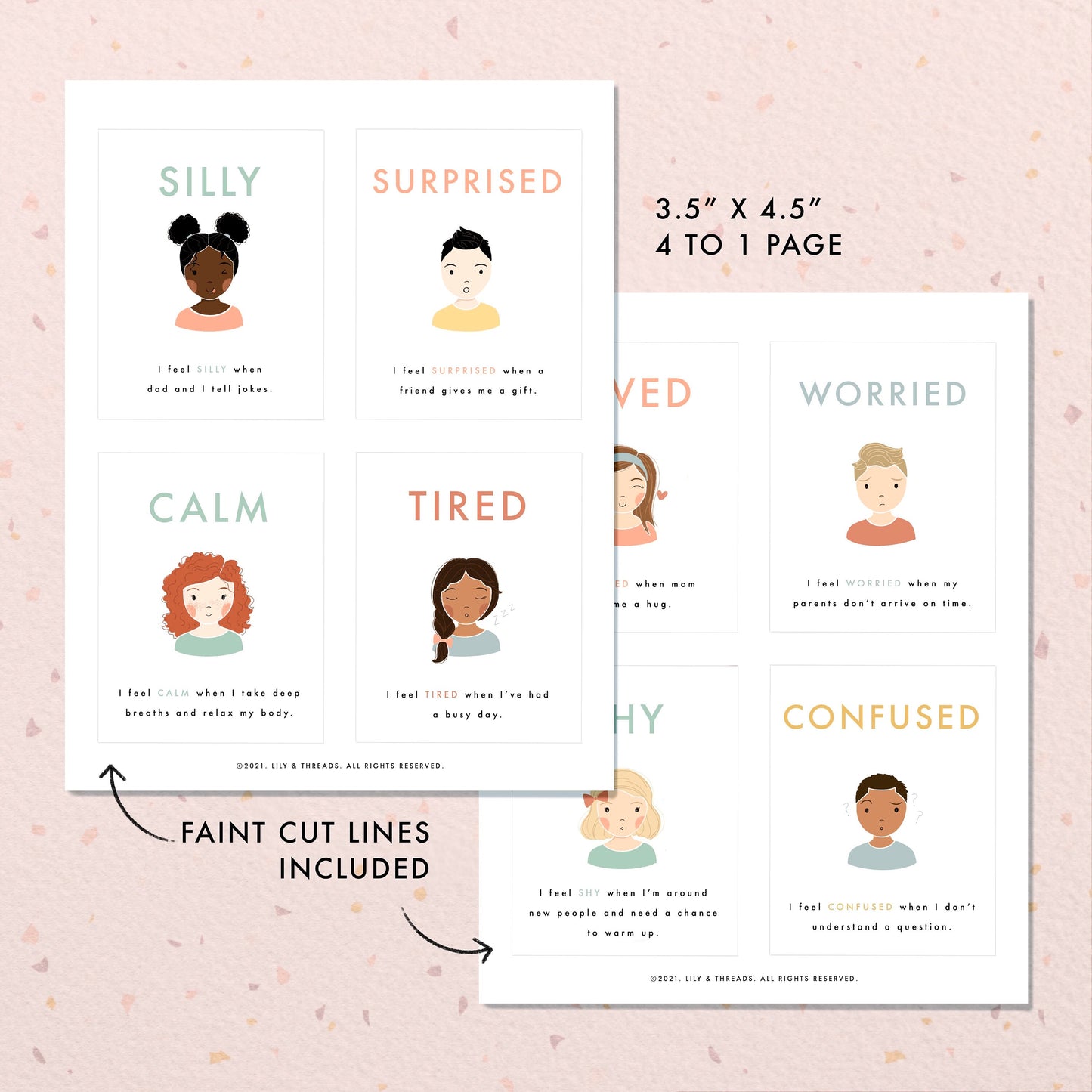 20 Feelings & Emotions Flash Cards | Calming Corner, Montessori, Education, Nursery, Classroom Poster| Download PRINTABLE Art
