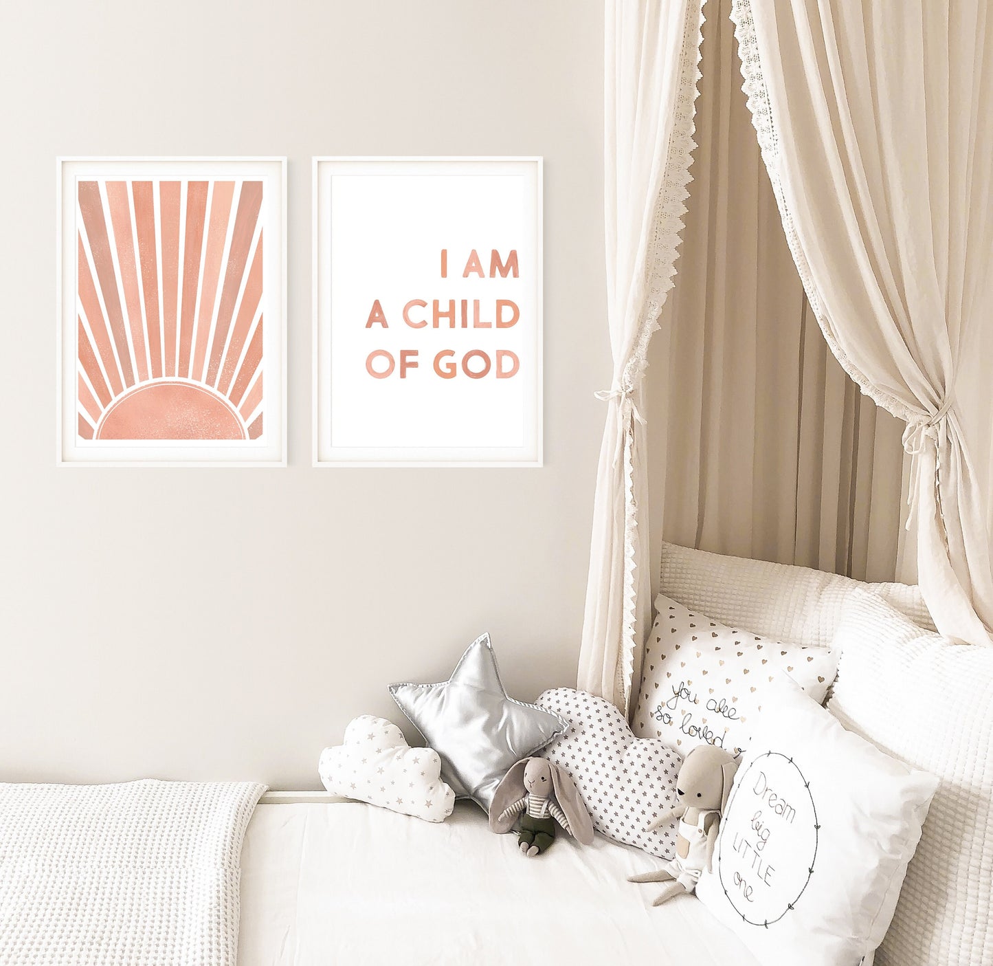I Am A Child Of God Blush Artwork Poster| Calming Corner, Montessori, Bible Jesus Christian Kids, Nursery, Church| Download Printable Art