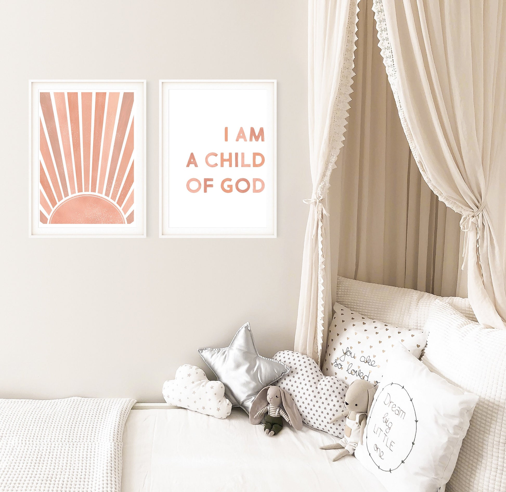 I Am A Child Of God Blush Artwork Poster| Calming Corner, Montessori, Bible Jesus Christian Kids, Nursery, Church| Download Printable Art