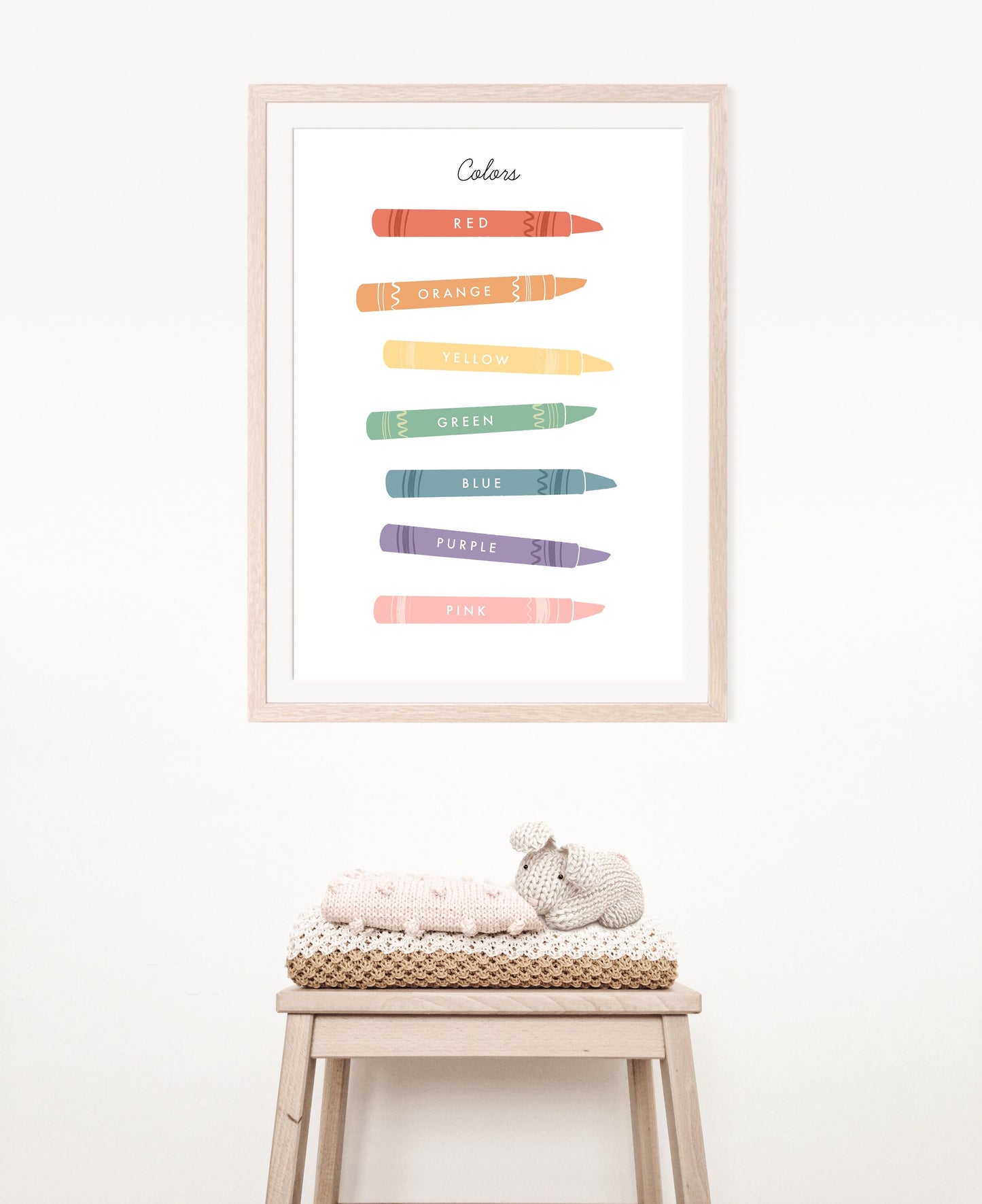 Colors Chart Illustration Artwork Print Poster| Calming Corner, Montessori, Education, Nursery, Classroom Poster| Download Printable Art |
