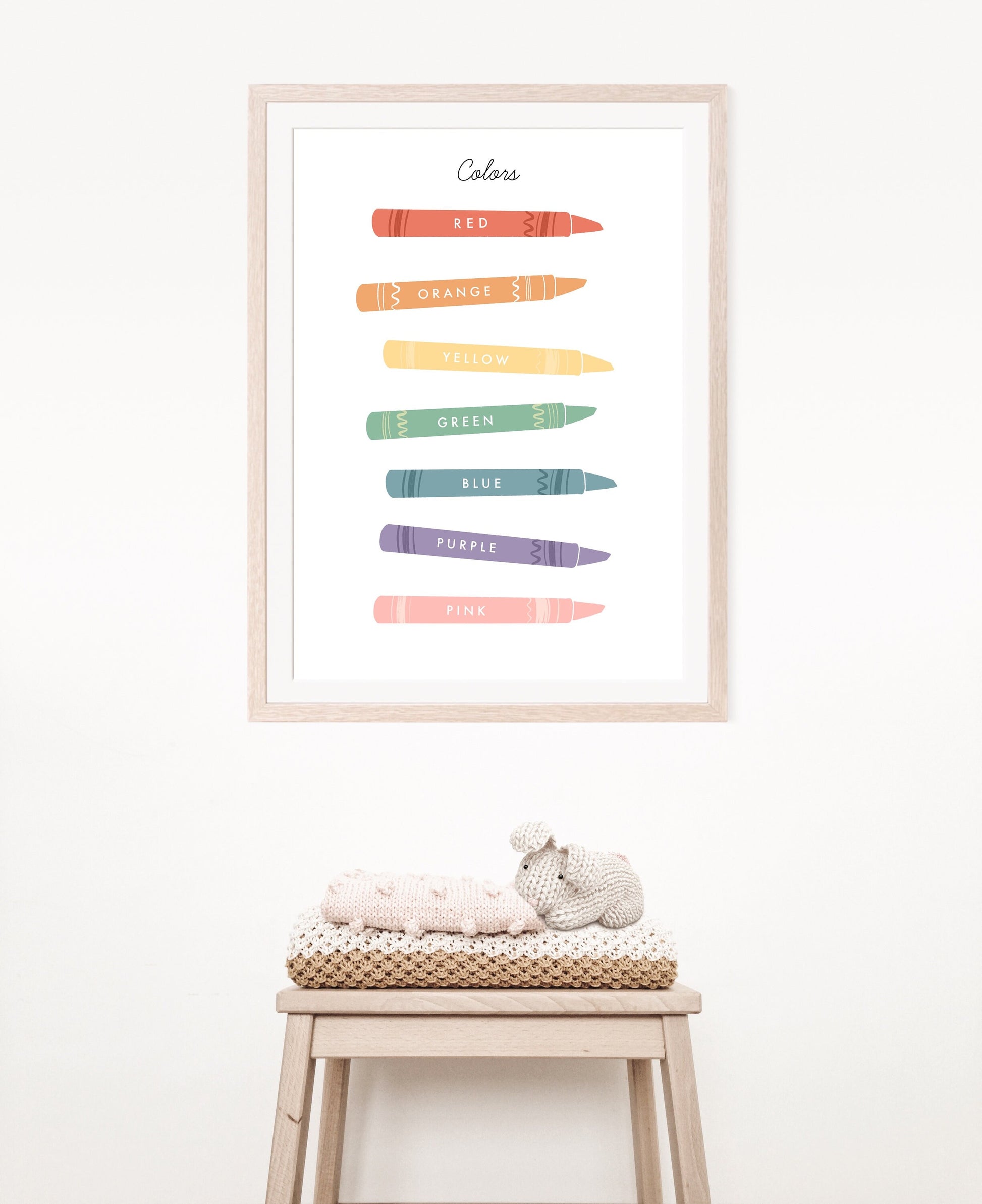 Colors Chart Illustration Artwork Print Poster| Calming Corner, Montessori, Education, Nursery, Classroom Poster| Download Printable Art |