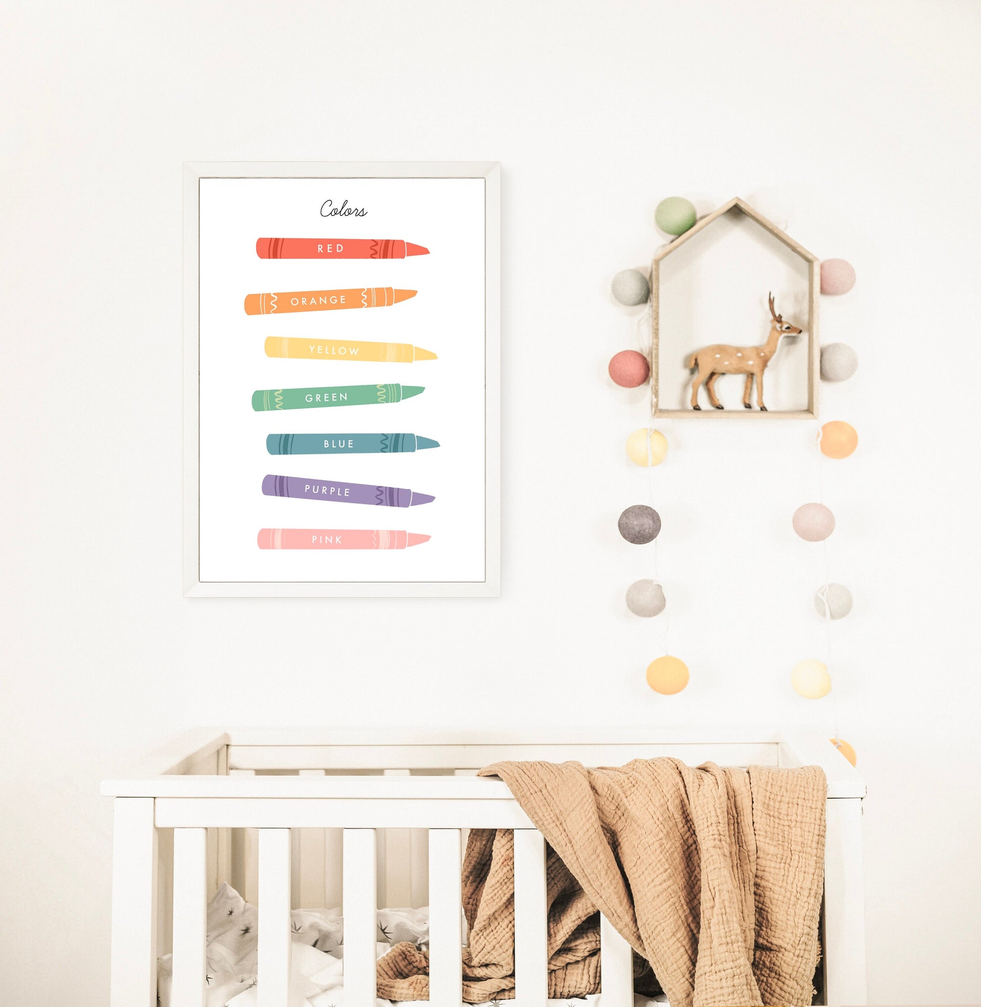 Colors Chart Illustration Artwork Print Poster| Calming Corner, Montessori, Education, Nursery, Classroom Poster| Download Printable Art |