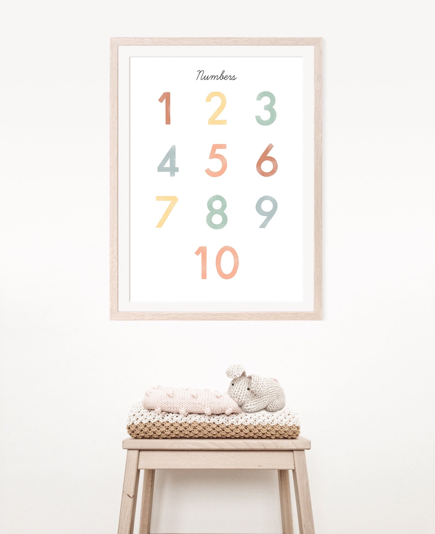 Numbers Chart Illustration Artwork Print Poster| Calming Corner, Montessori, Education, Nursery, Classroom Poster| Download Printable Art |