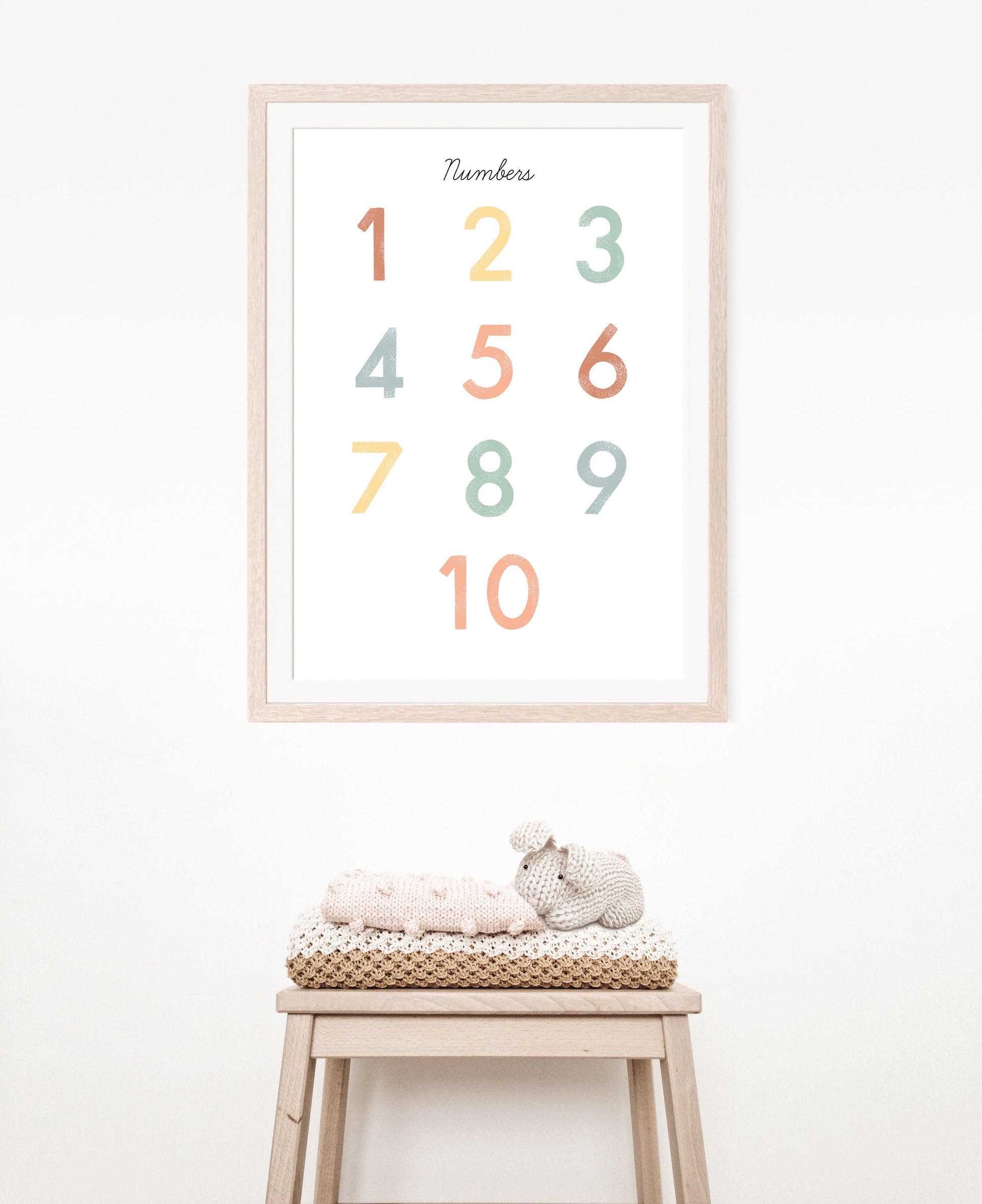 Numbers Chart Illustration Artwork Print Poster| Calming Corner, Montessori, Education, Nursery, Classroom Poster| Download Printable Art |