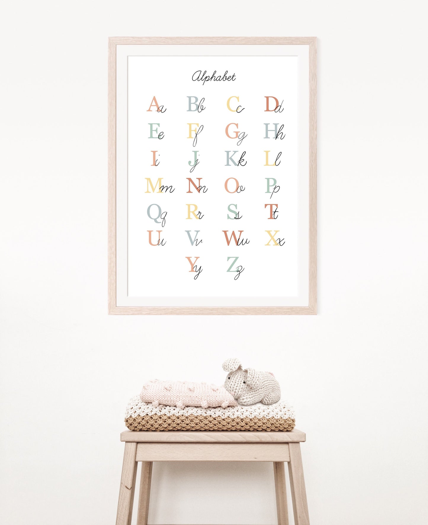 Simple Alphabet Chart Illustration Poster| Calming Corner, Montessori, Education, Nursery, Classroom Poster| Download Printable Art |