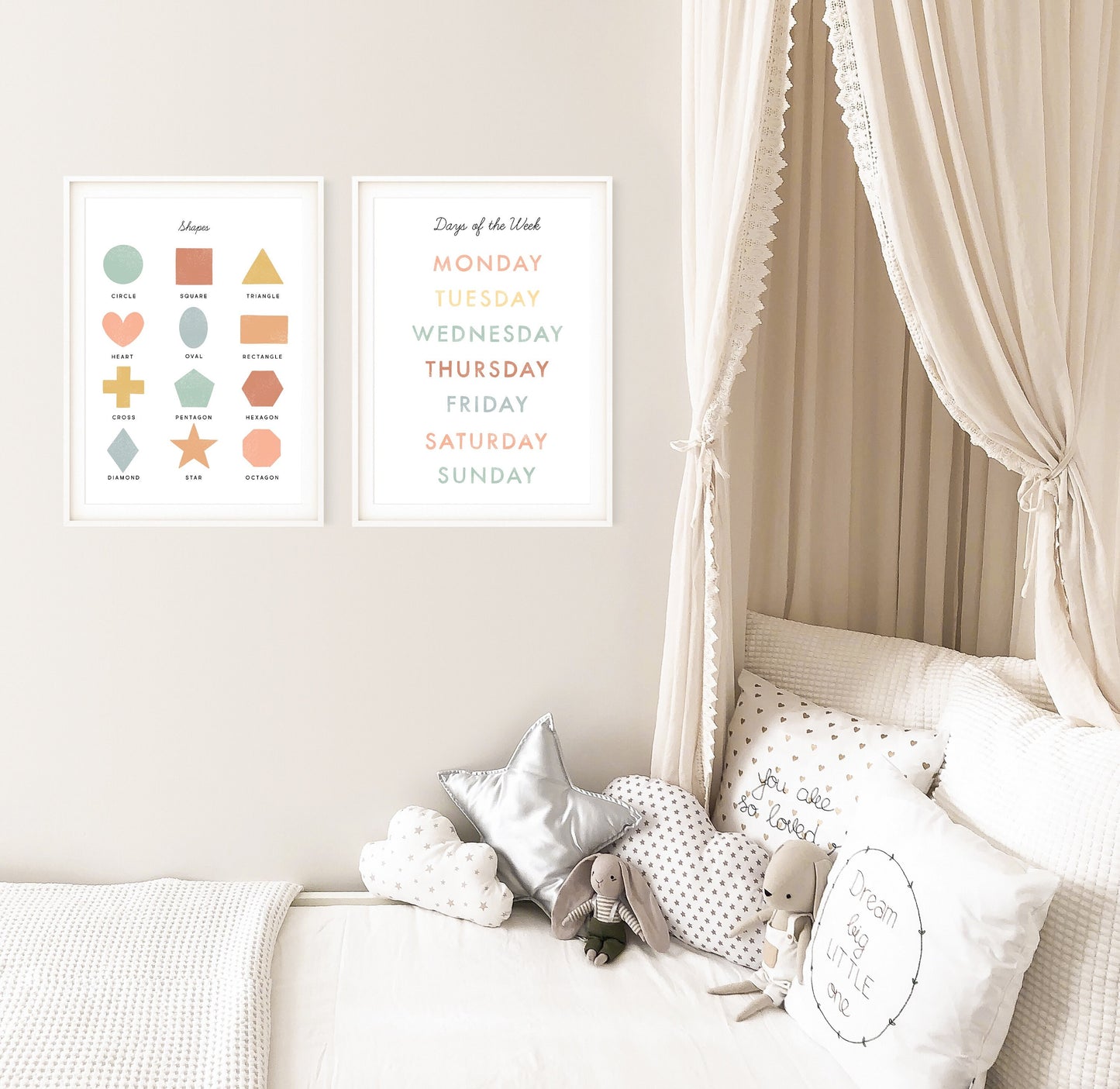 Shapes Chart Illustration Artwork Print Poster| Calming Corner, Montessori, Education, Nursery, Classroom Poster| Download Printable Art |