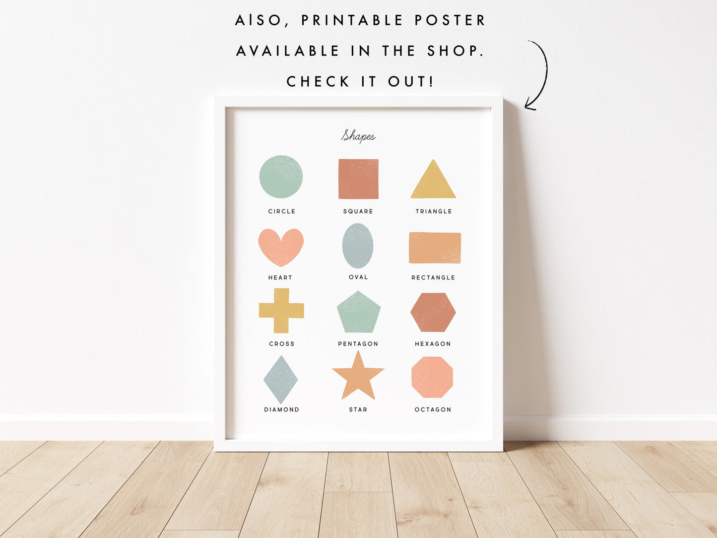 Shapes Flash Cards | Calming Corner, Montessori, Education, Nursery, Classroom Poster| Download PRINTABLE Art | 3.5” x 4.5” | Shapes Digital