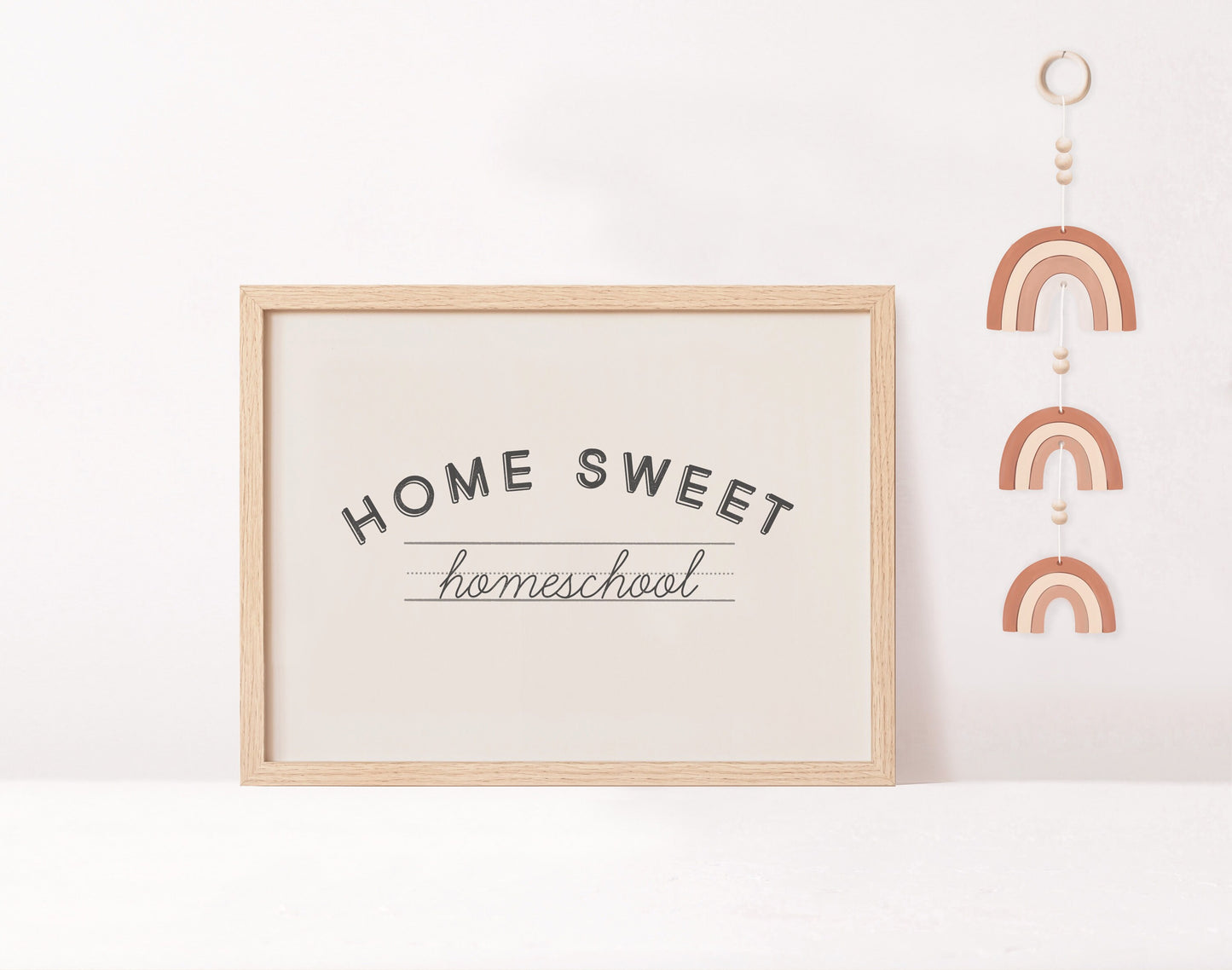 Home Sweet Homeschool Boho Neutral Poster Print Calming Corner Montessori Educational Homeschool Wall Art Classroom Decor Download Printable