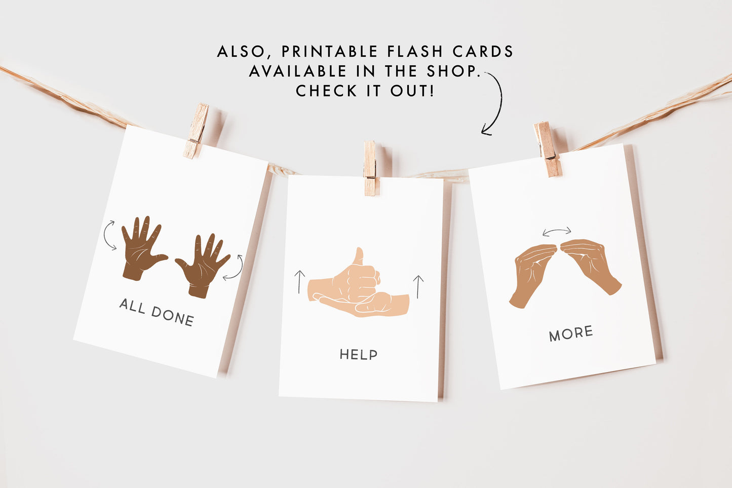 ASL Sign Language Manners & Basic Signs | Calming Corner Montessori Educational Homeschool Wall Art Classroom Decor Download Printable