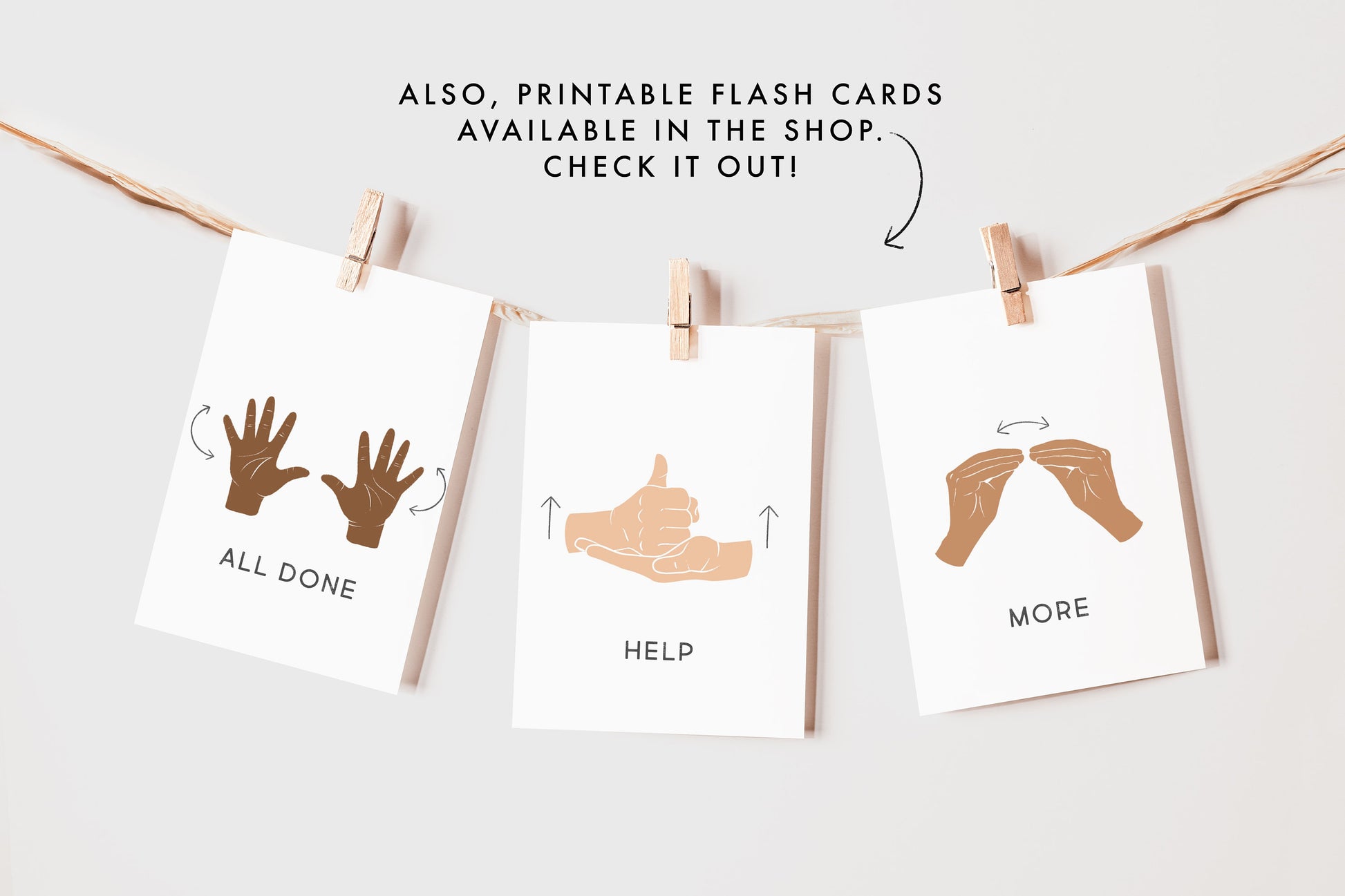 ASL Sign Language Manners & Basic Signs | Calming Corner Montessori Educational Homeschool Wall Art Classroom Decor Download Printable