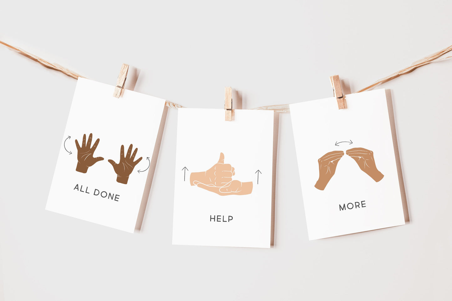 ASL American Sign Language Flash Cards | Calming Corner, Montessori, Education, Nursery, Preschool, Classroom Poster| Download PRINTABLE Art