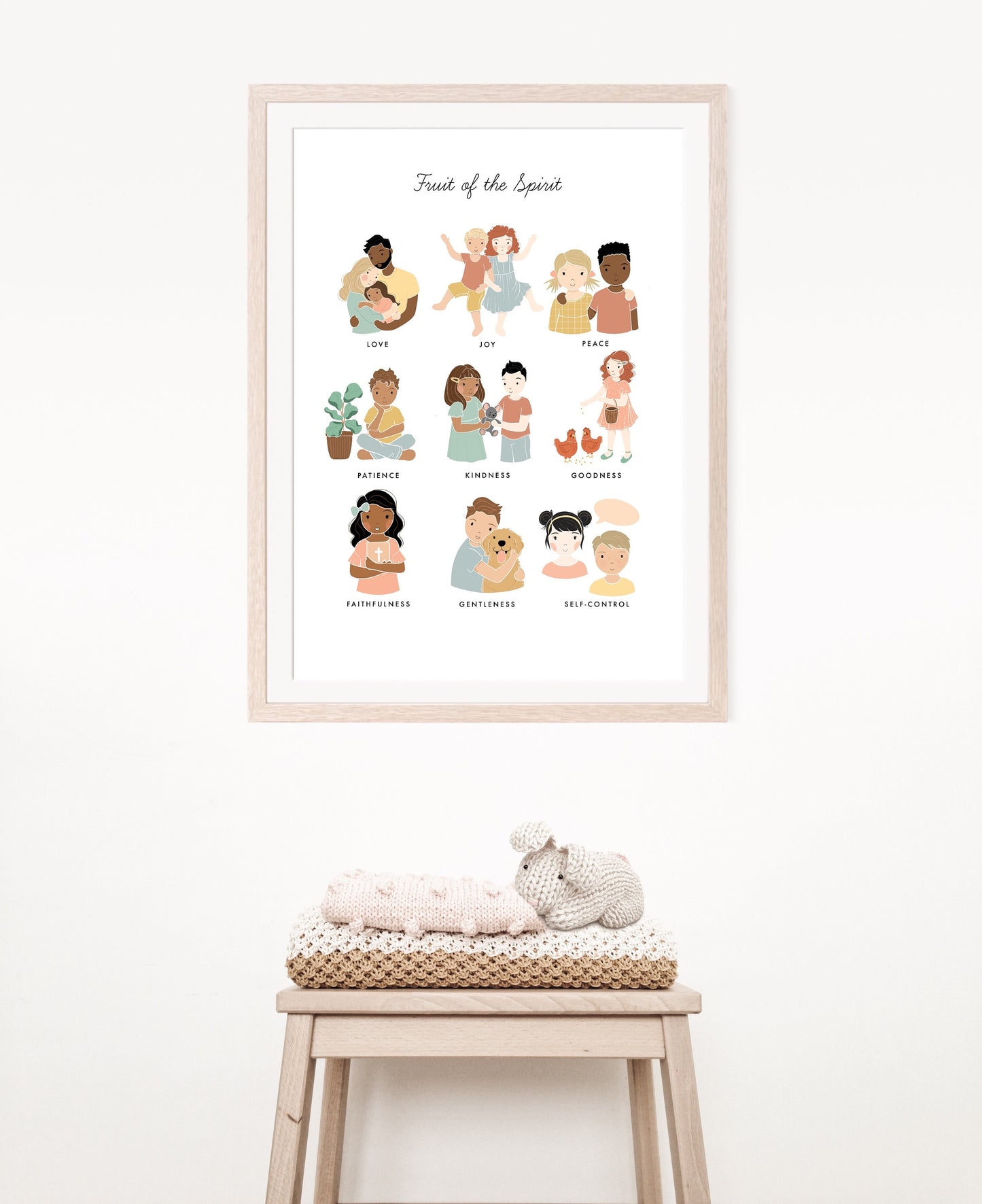 Fruit of the Spirit Artwork Poster| Calming Corner, Montessori, Bible Jesus Christian Kids, Nursery, Church Poster| Download Printable Art
