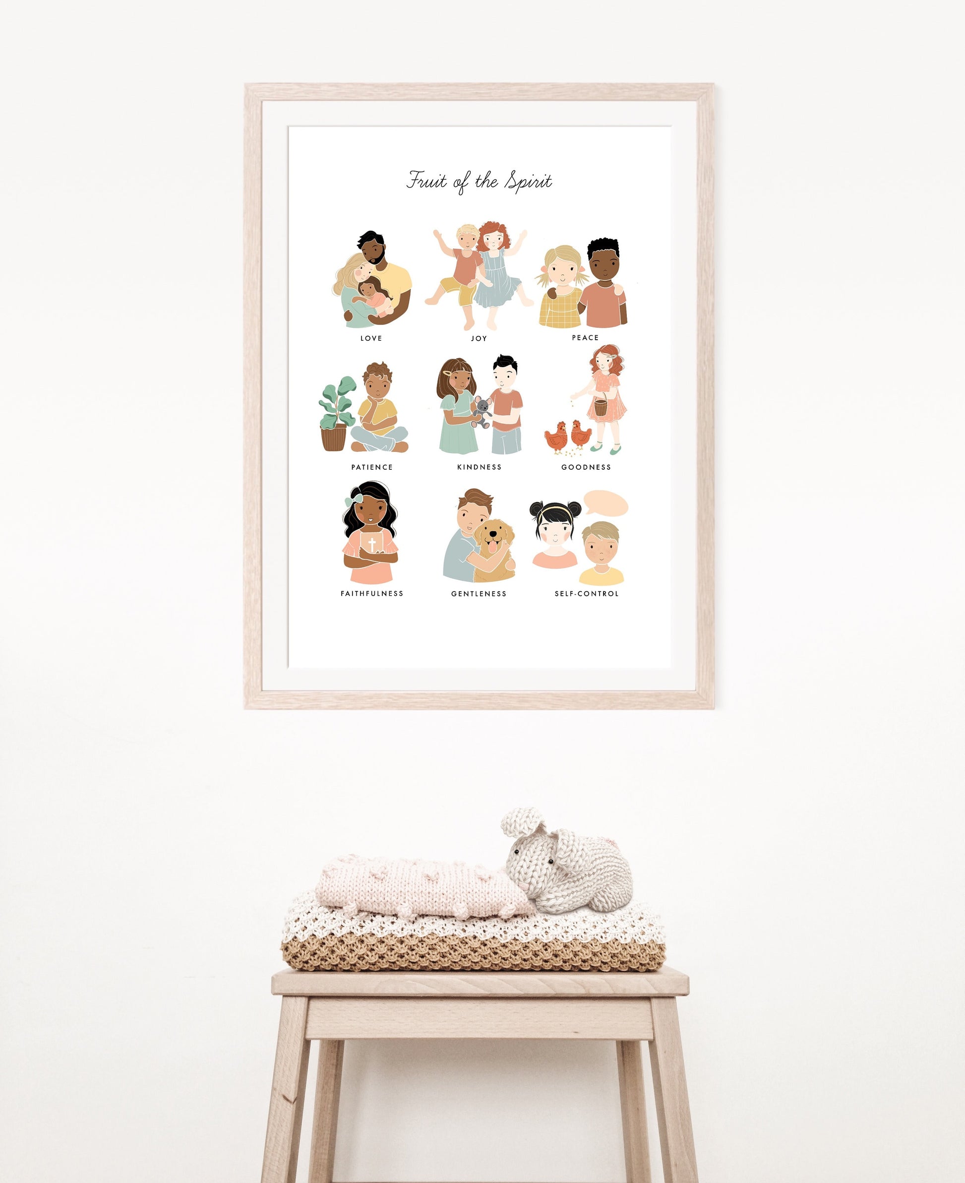 Fruit of the Spirit Artwork Poster| Calming Corner, Montessori, Bible Jesus Christian Kids, Nursery, Church Poster| Download Printable Art