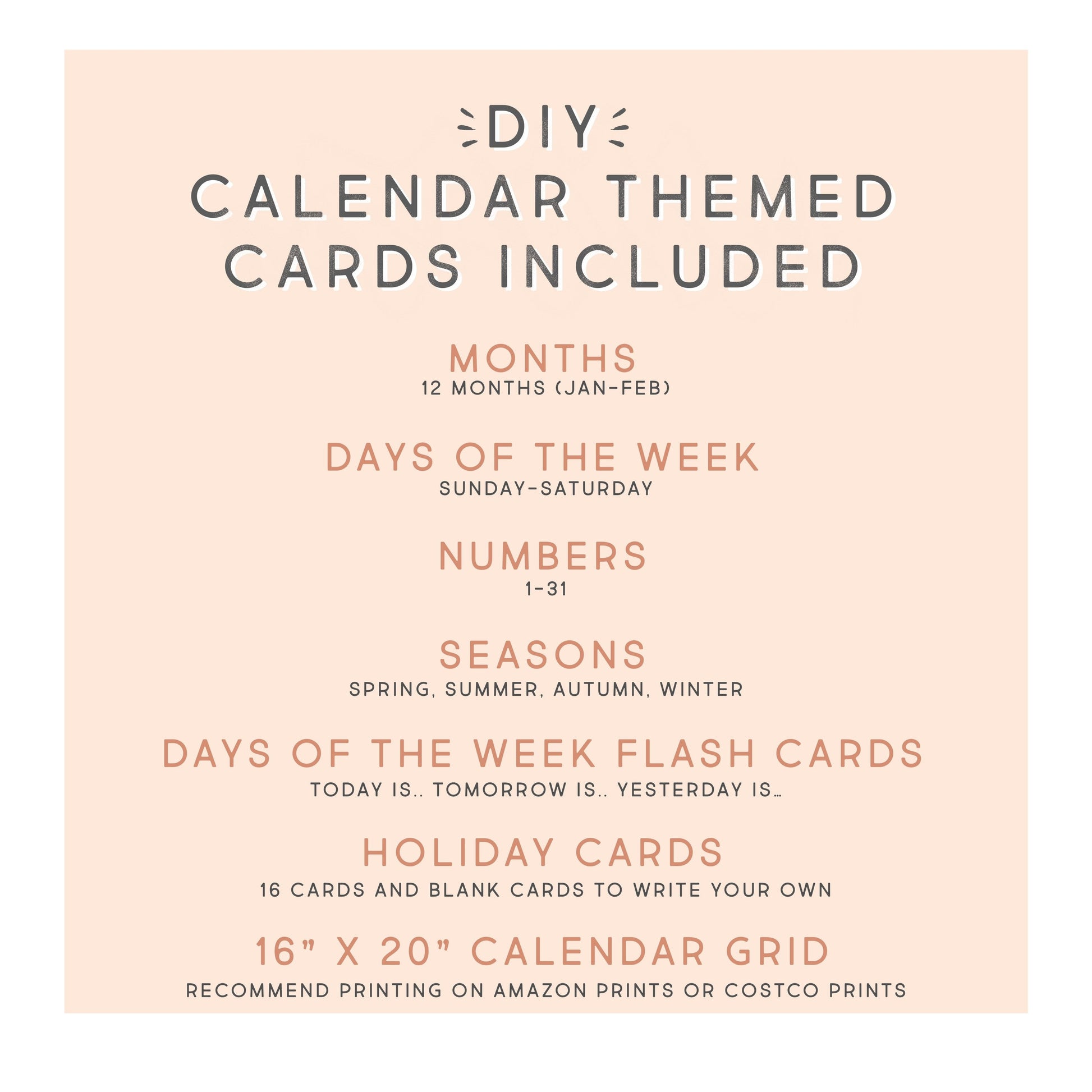 Pocket Calendar Inserts Classroom Decor Editable Months, Days, Seasons Cards Visual Schedule Chart Printable School Year 2022, 2023, 2024