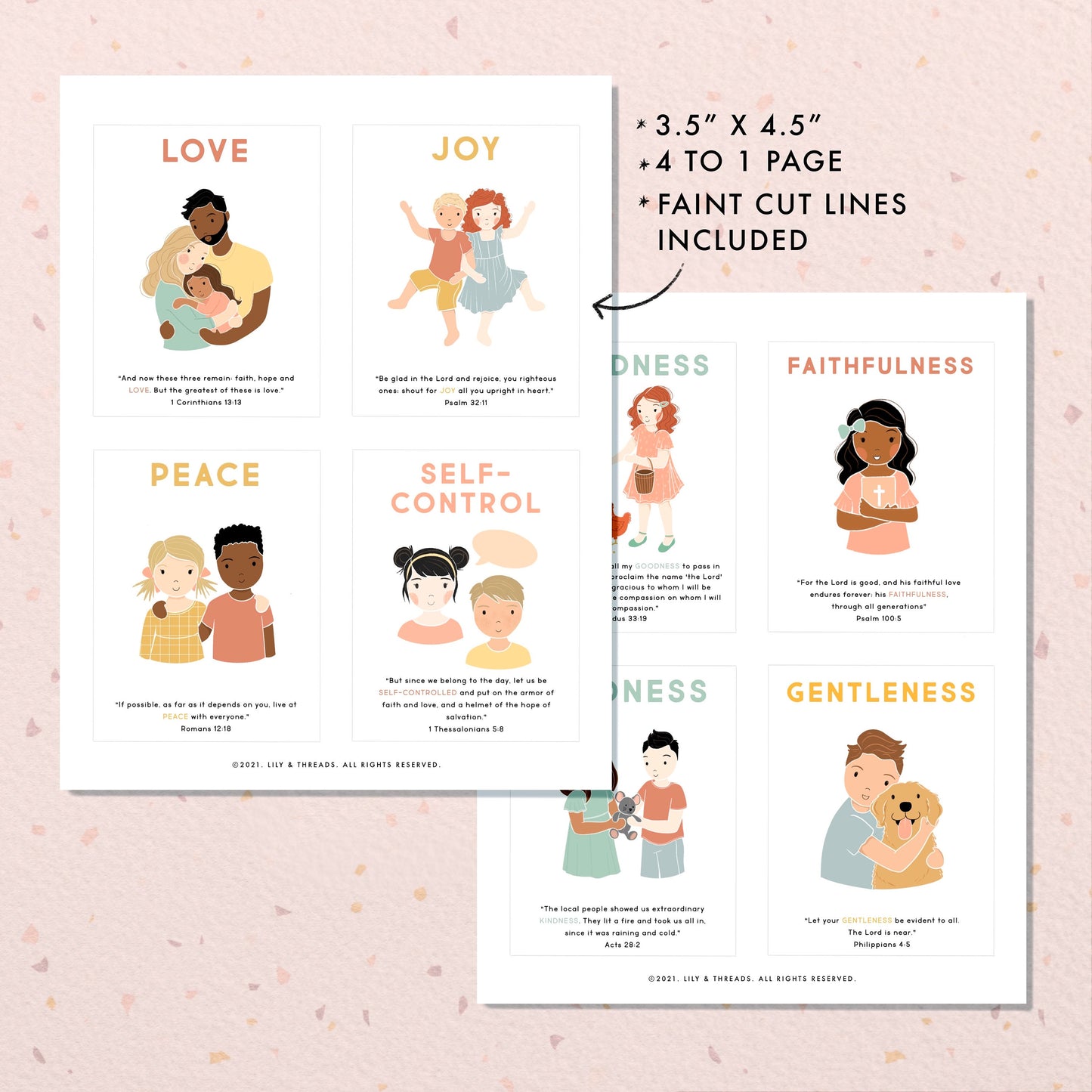 Fruit of the Spirit Flash Cards | Calming Corner, Montessori, Education, Nursery, Christian Bible Jesus Poster| Download PRINTABLE Art