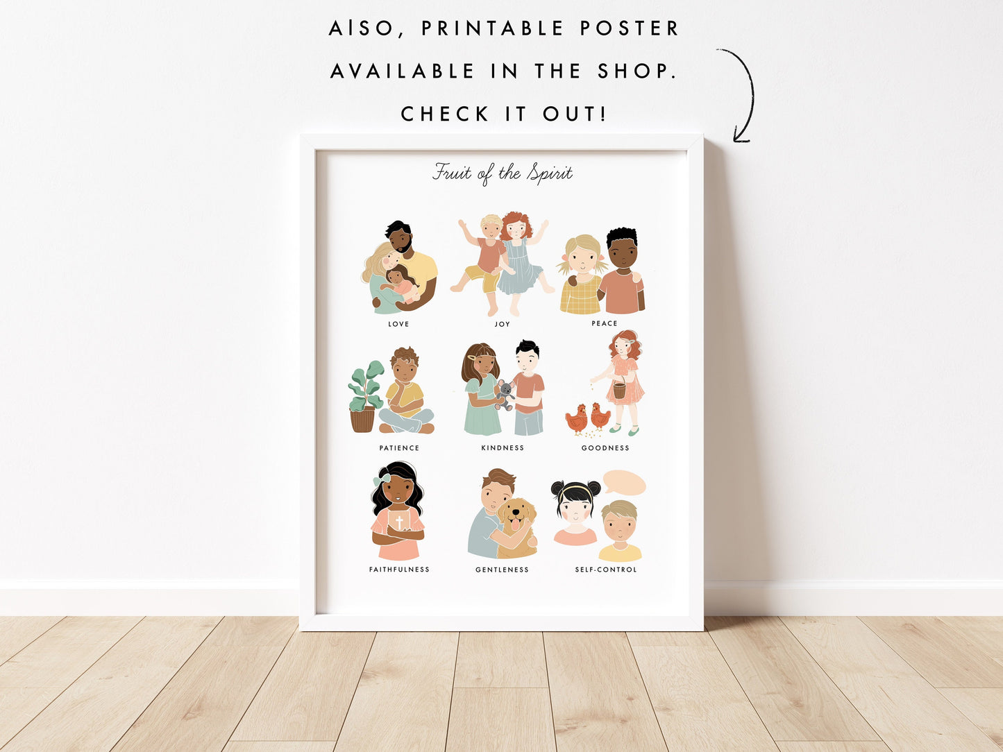 Fruit of the Spirit Flash Cards | Calming Corner, Montessori, Education, Nursery, Christian Bible Jesus Poster| Download PRINTABLE Art