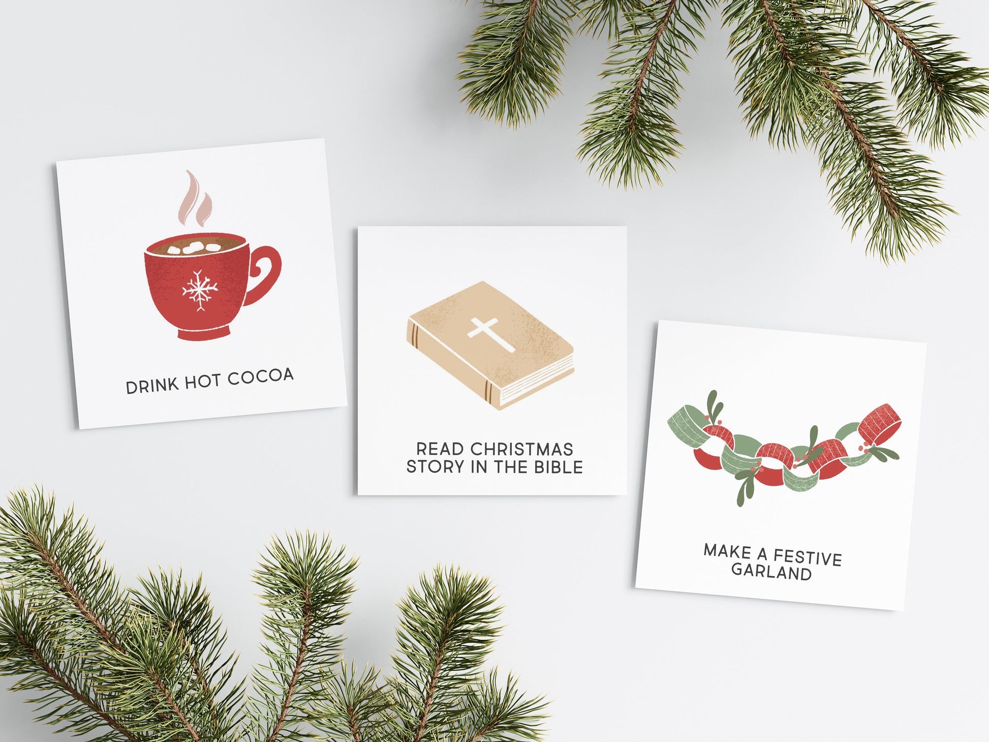 Editable Printable Advent Calendar Cards Activity Christmas Holiday Countdown Cards | Kids Toddler Homeschool Christian | Download PRINTABLE