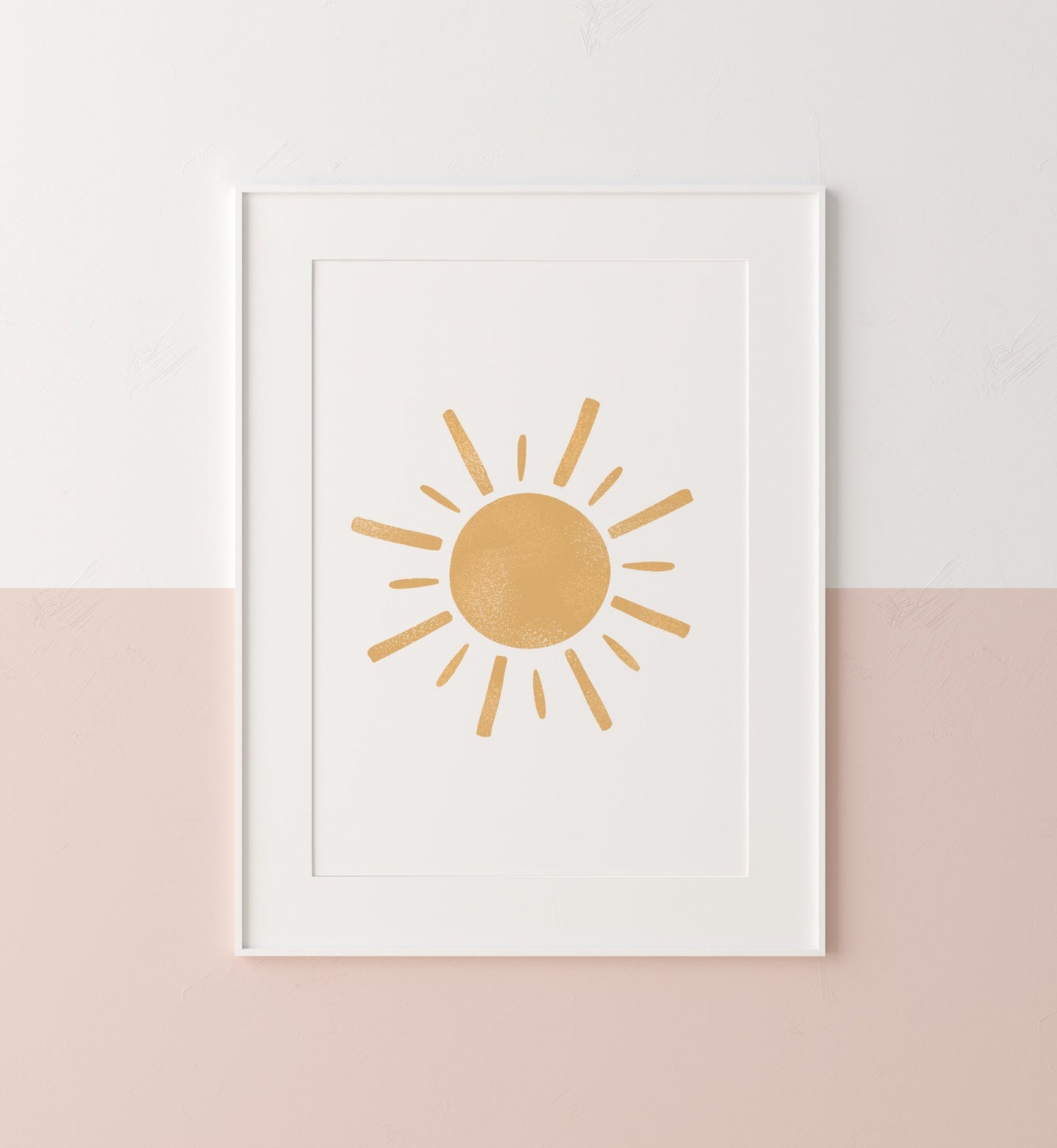 Neutral Boho Sun Sunshine Block Print Download Printable Nursery Decor Baby Toddler Room Playroom Minimalist Print Artwork