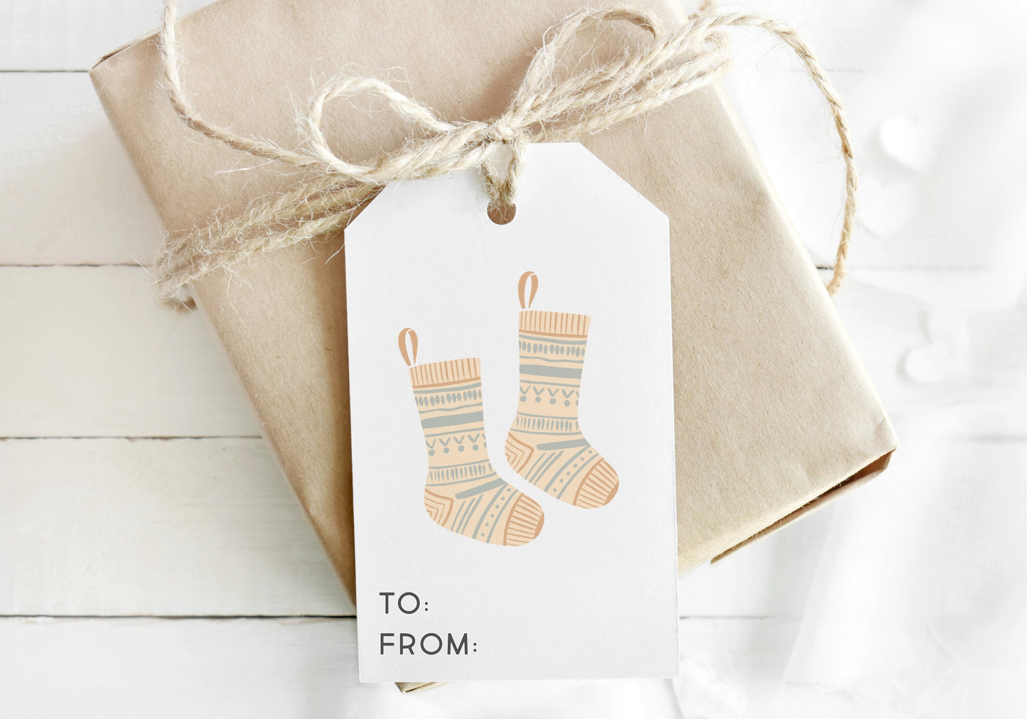Editable Printable Christmas Gift Tags Favors Holiday | Nativity, Mistletoe, Stockings, Tree, Cookies Tags | Download PRINTABLE