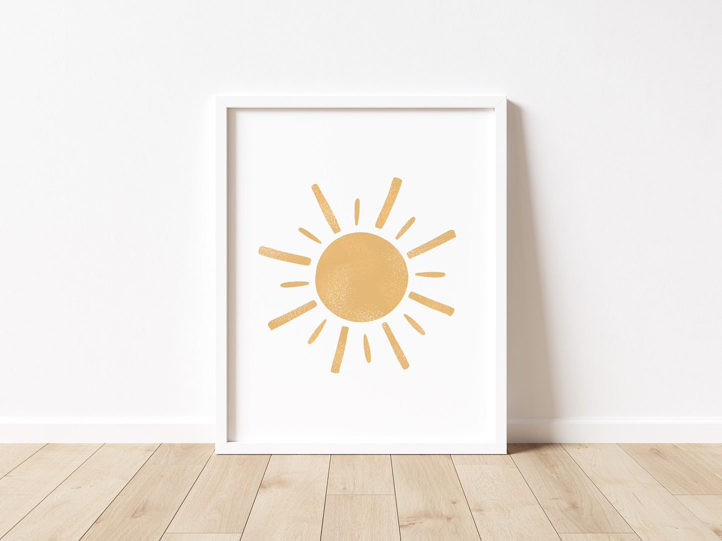 Neutral Boho Sun Sunshine Block Print Download Printable Nursery Decor Baby Toddler Room Playroom Minimalist Print Artwork