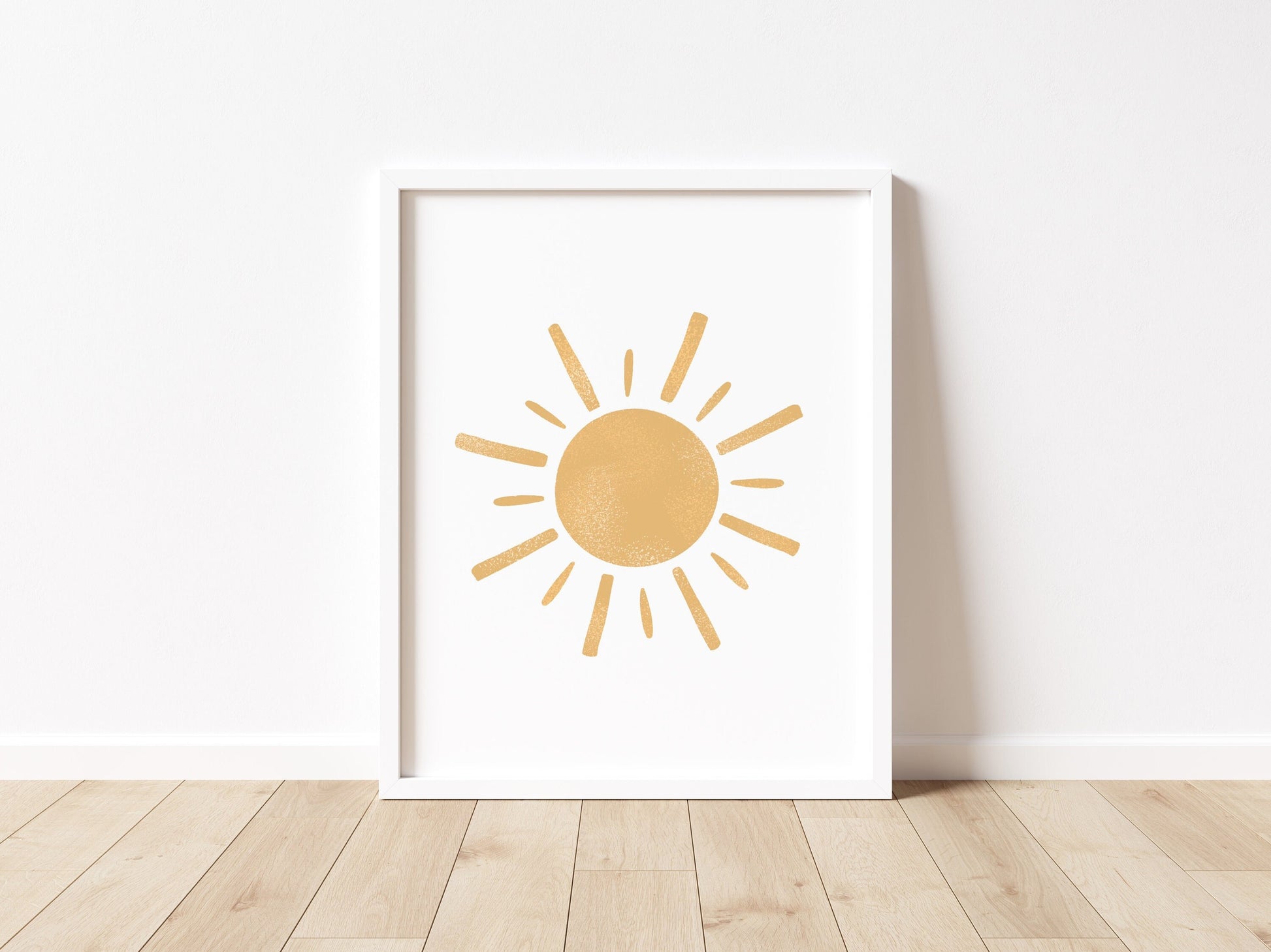 Neutral Boho Sun Sunshine Block Print Download Printable Nursery Decor Baby Toddler Room Playroom Minimalist Print Artwork