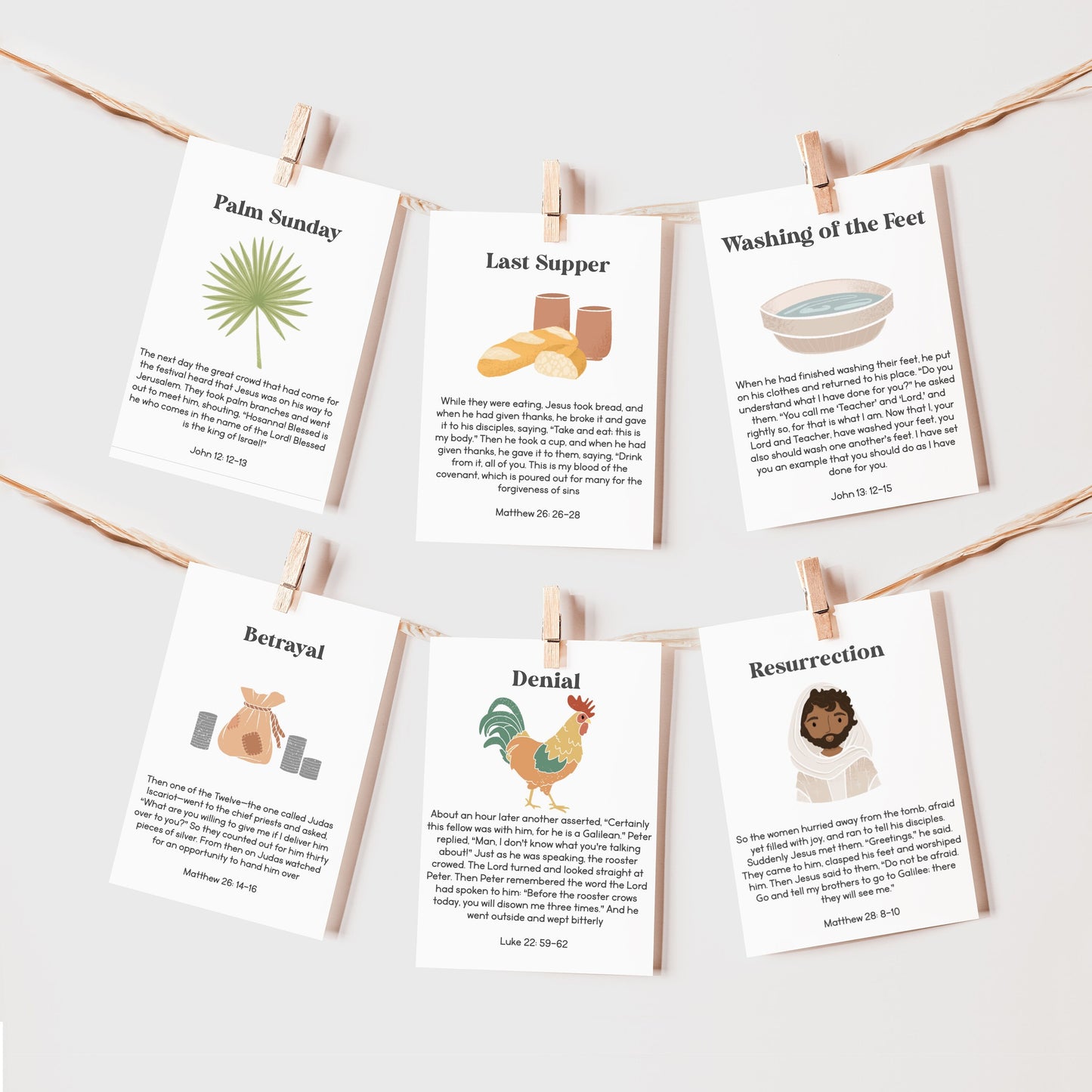 Editable Easter Scripture Cards Jesus Holy Week Kids Activity Resurrection Eggs Paper Dolls Homeschool Christian Bible Jesus | PRINTABLE