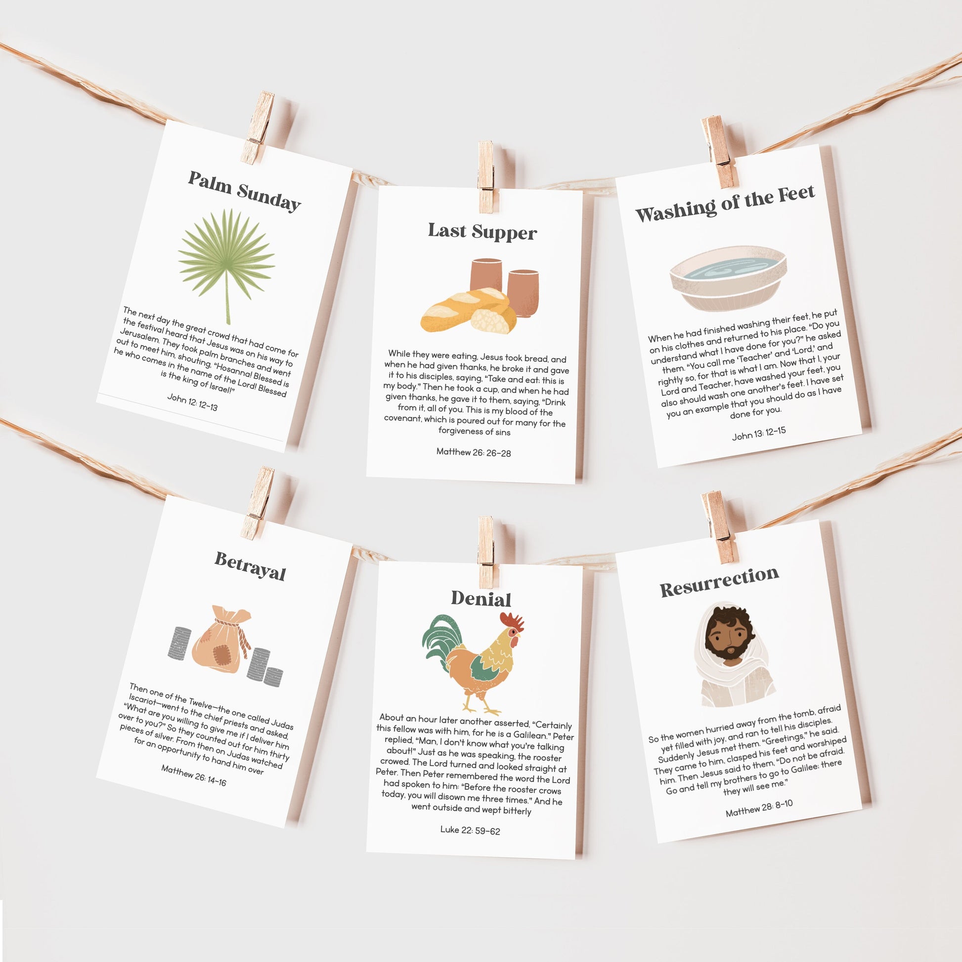 Editable Easter Scripture Cards Jesus Holy Week Kids Activity Resurrection Eggs Paper Dolls Homeschool Christian Bible Jesus | PRINTABLE