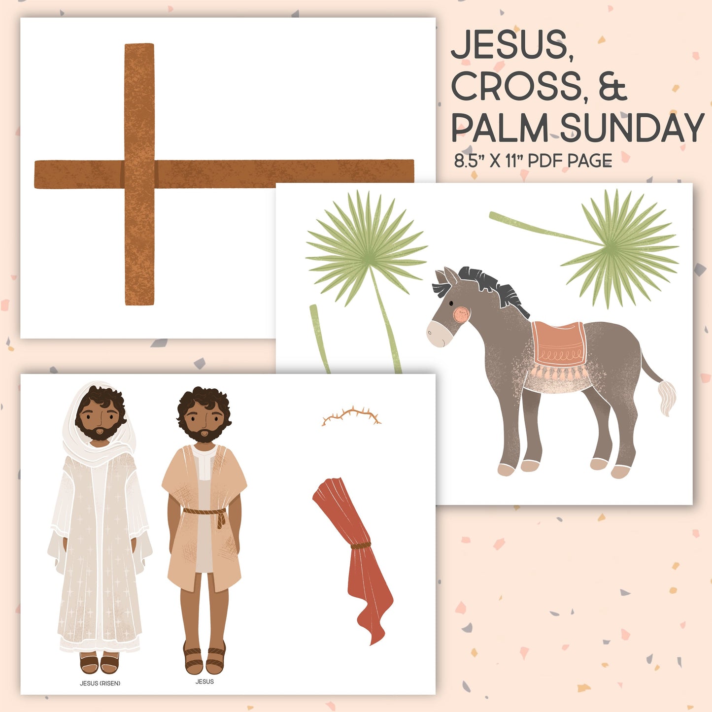 Editable Easter Scripture Cards Jesus Holy Week Kids Activity Resurrection Eggs Paper Dolls Homeschool Christian Bible Jesus | PRINTABLE