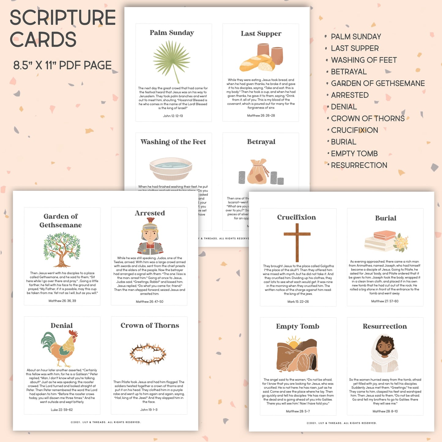 Editable Easter Scripture Cards Jesus Holy Week Kids Activity Resurrection Eggs Paper Dolls Homeschool Christian Bible Jesus | PRINTABLE