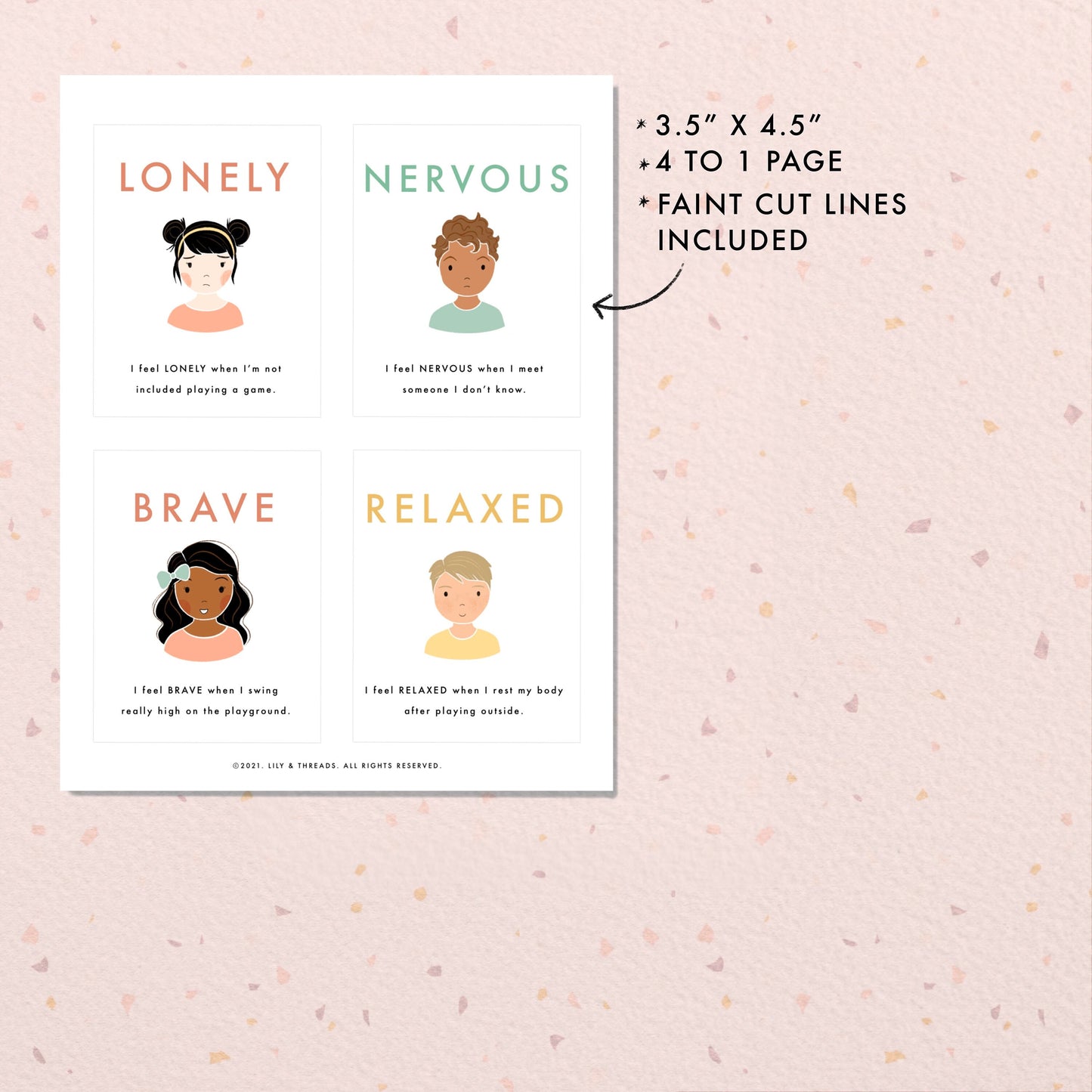 20 Feelings & Emotions Flash Cards | Calming Corner, Montessori, Education, Nursery, Classroom Poster| Download PRINTABLE Art