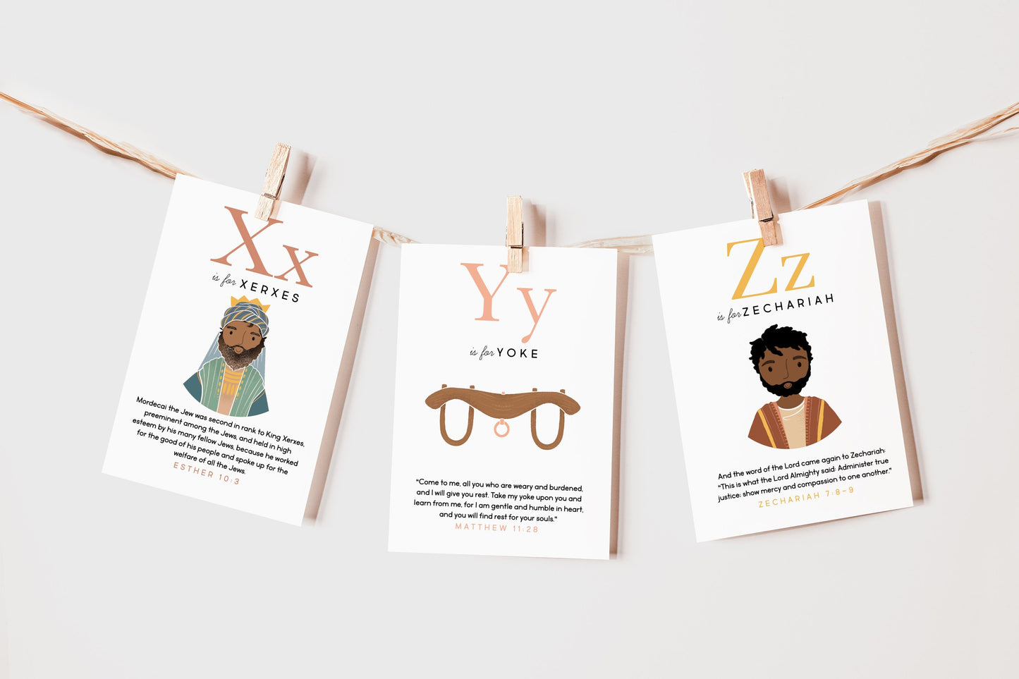 ABC Bible Scripture Flash Cards Memorization Bible Verses Alphabet Card Set | Homeschool Pre K Sunday School Educational ABC Set PRINTABLE
