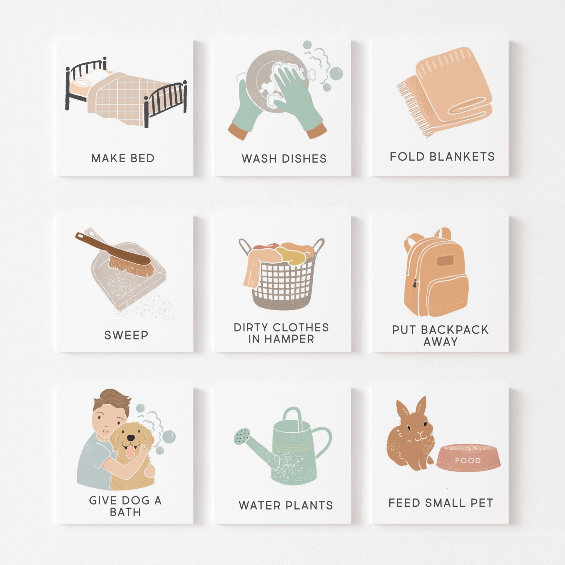 Editable Chore Cards & Chart, Toddler Daily Rhythm, Visual Chore Cards Kids | Responsibility Chart Checklist, Download Printable Montessori