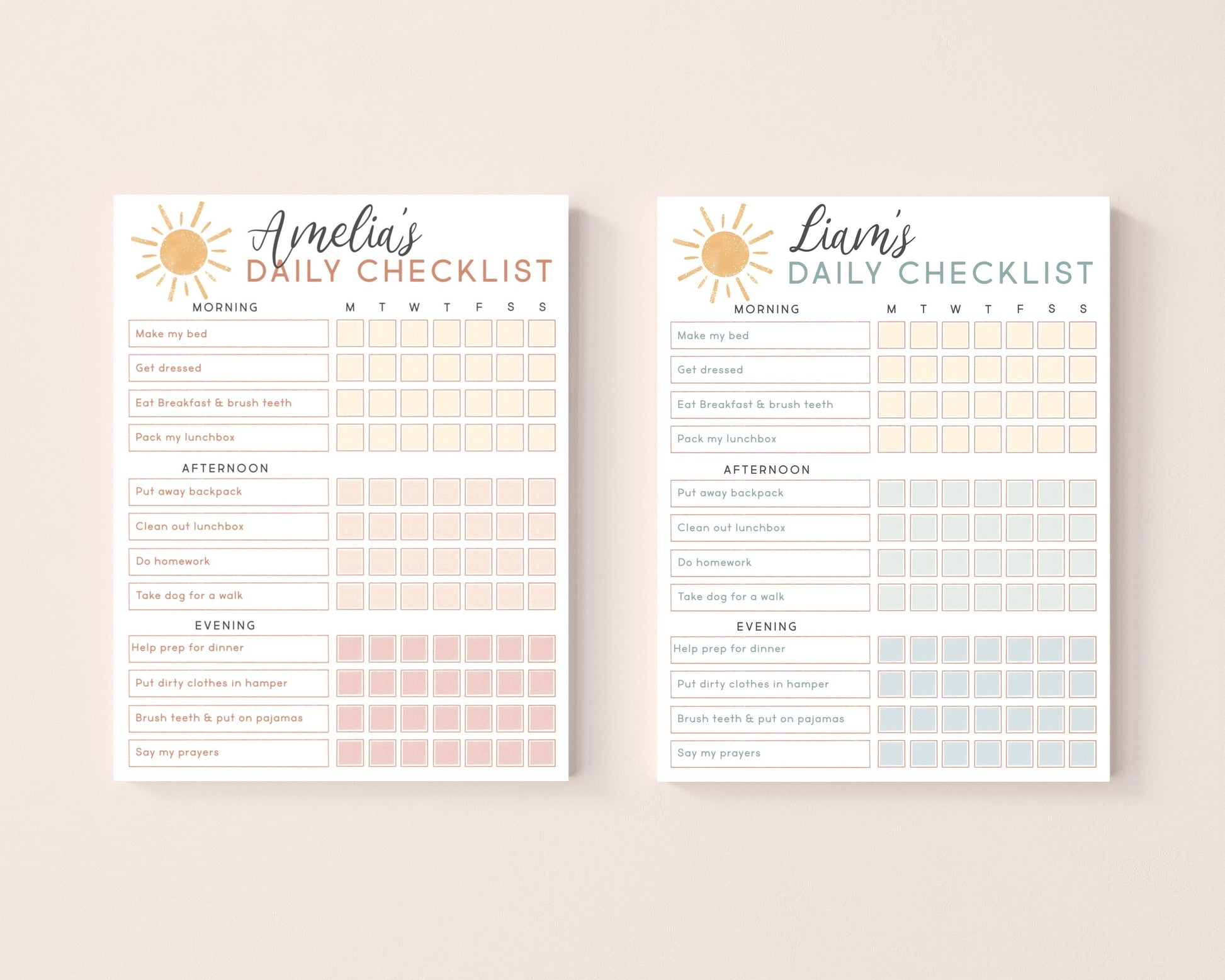Editable Chore Chart Daily Checklist Responsibility Chart Daily Routine To Do List | Personalized Printable Planner Download Home school