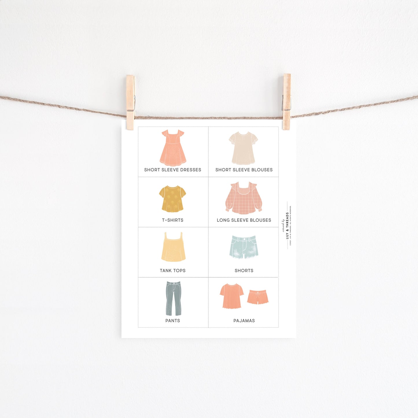 Editable Printable Kids Clothing Dresser Drawers Closet Storage Labels Trofast Bin, Visual Pictures Montessori Bedroom Custom Organization
