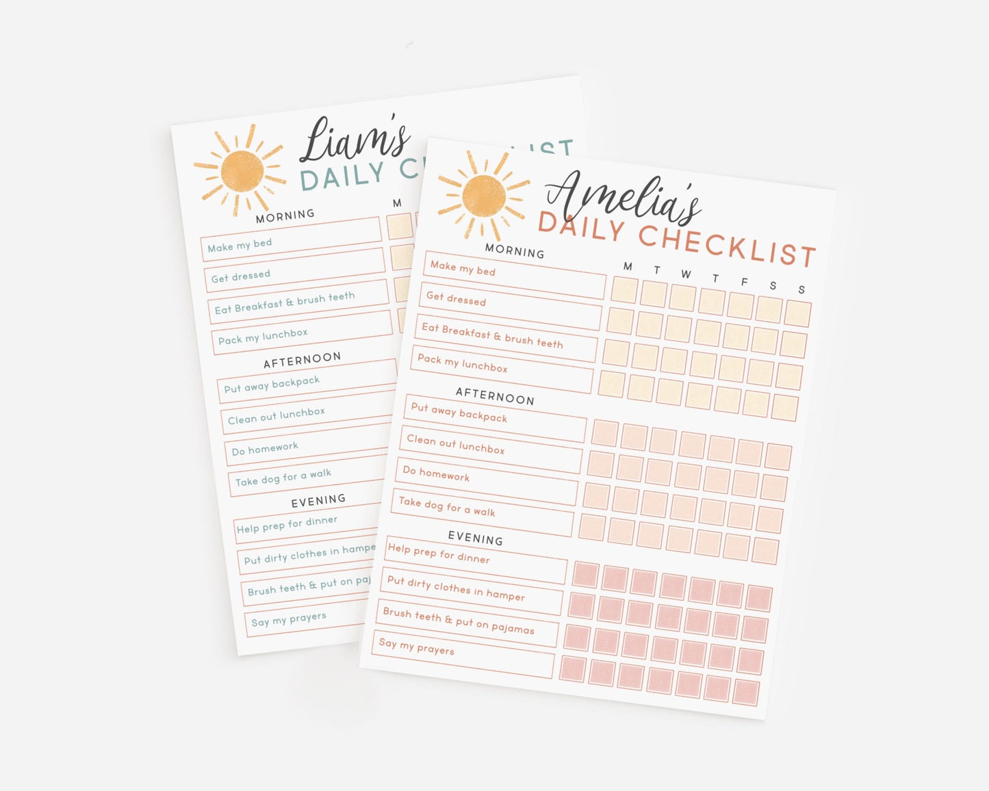 Editable Chore Chart Daily Checklist Responsibility Chart Daily Routine To Do List | Personalized Printable Planner Download Home school