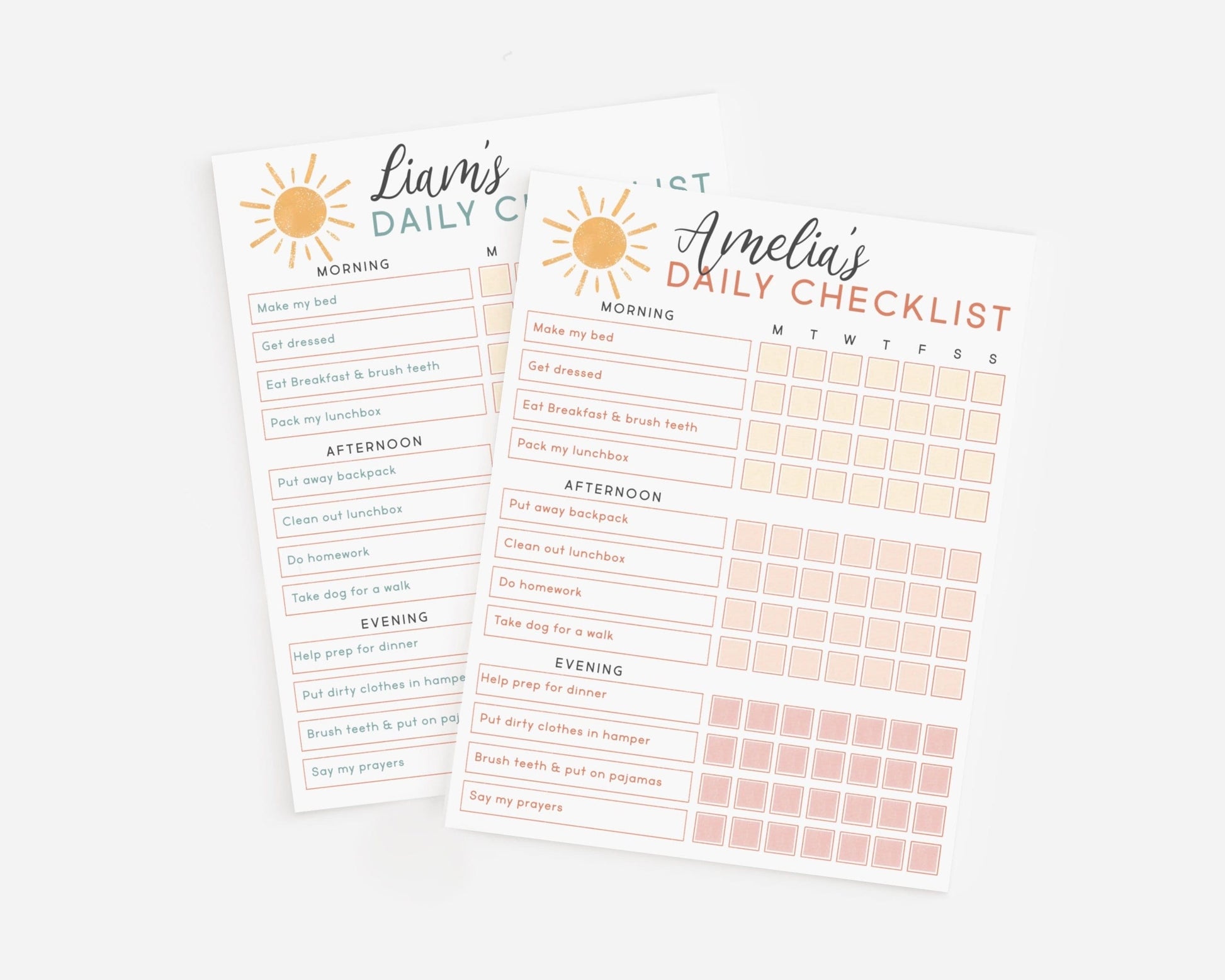 Editable Chore Chart Daily Checklist Responsibility Chart Daily Routine To Do List | Personalized Printable Planner Download Home school