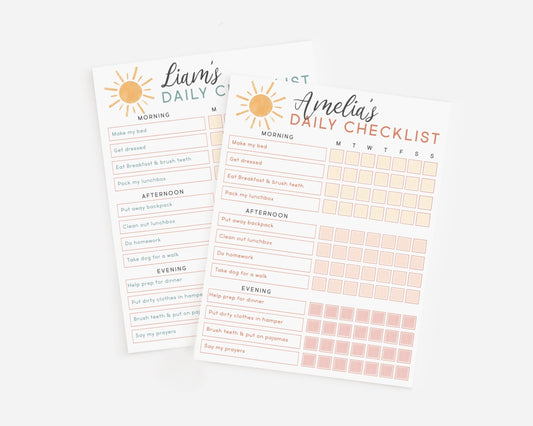 Editable Chore Chart Daily Checklist Responsibility Chart Daily Routine To Do List | Personalized Printable Planner Download Home school