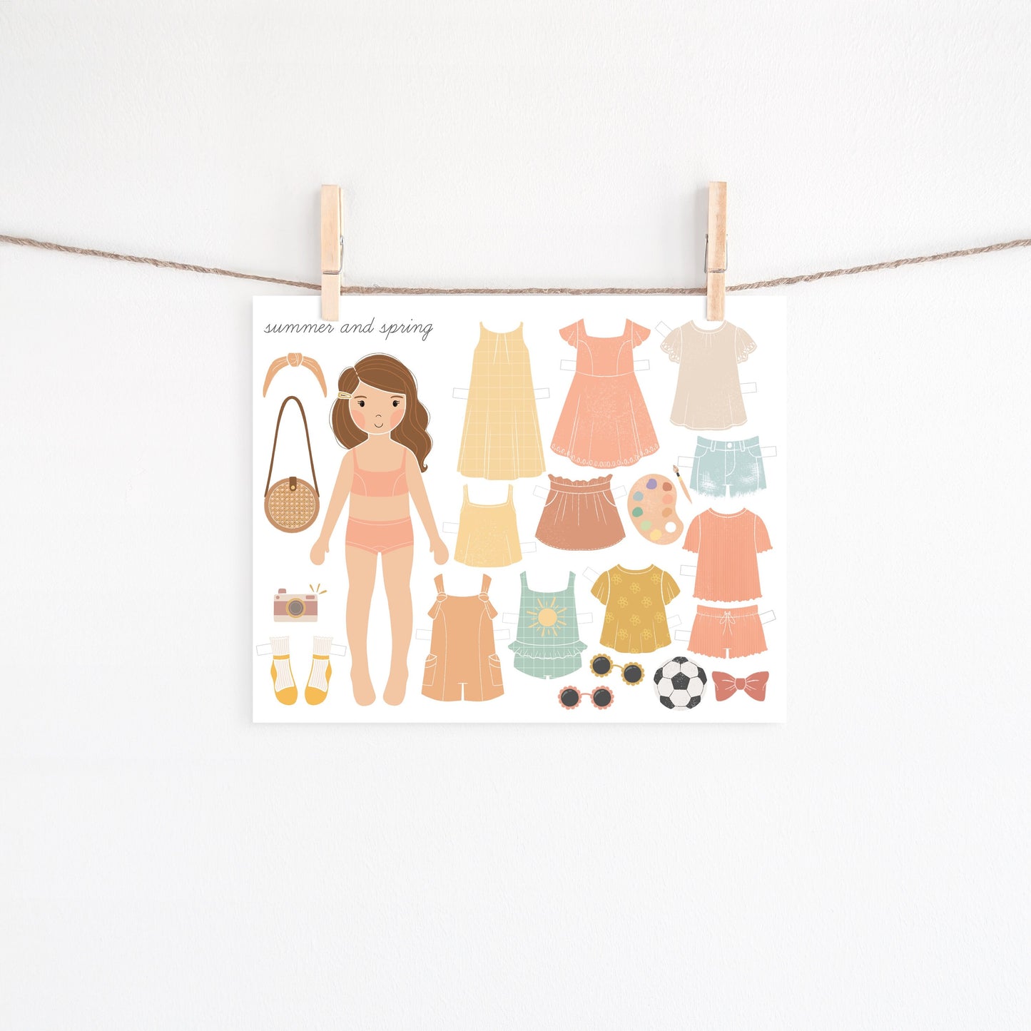 Paper Dolls Kit Printable Activity Craft Girls & Boys Birthday Party Gift Party Favor Homeschool Pre K Kindergarten Paper Cut Out Montessori