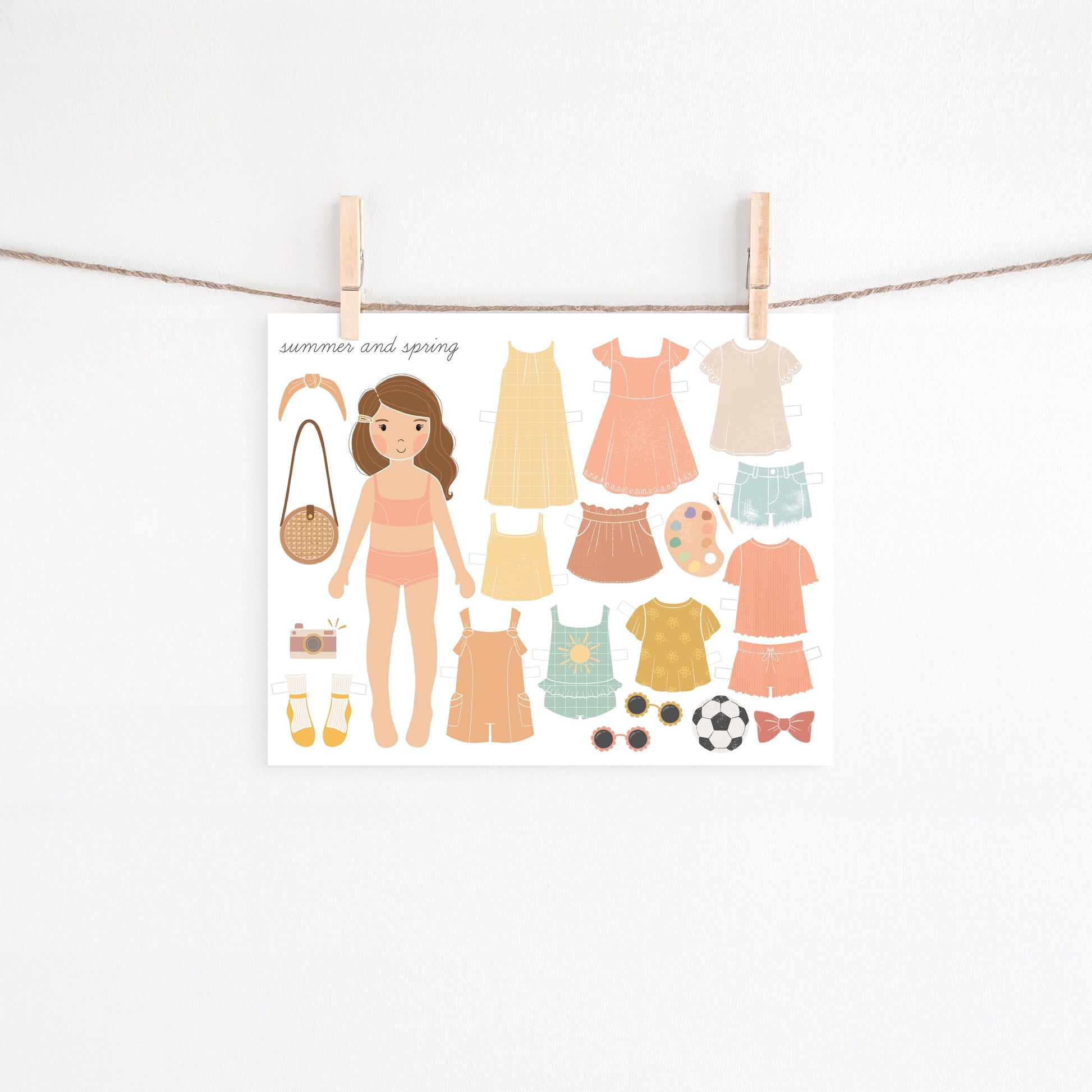 Paper Dolls Kit Printable Activity Craft Girls & Boys Birthday Party Gift Party Favor Homeschool Pre K Kindergarten Paper Cut Out Montessori
