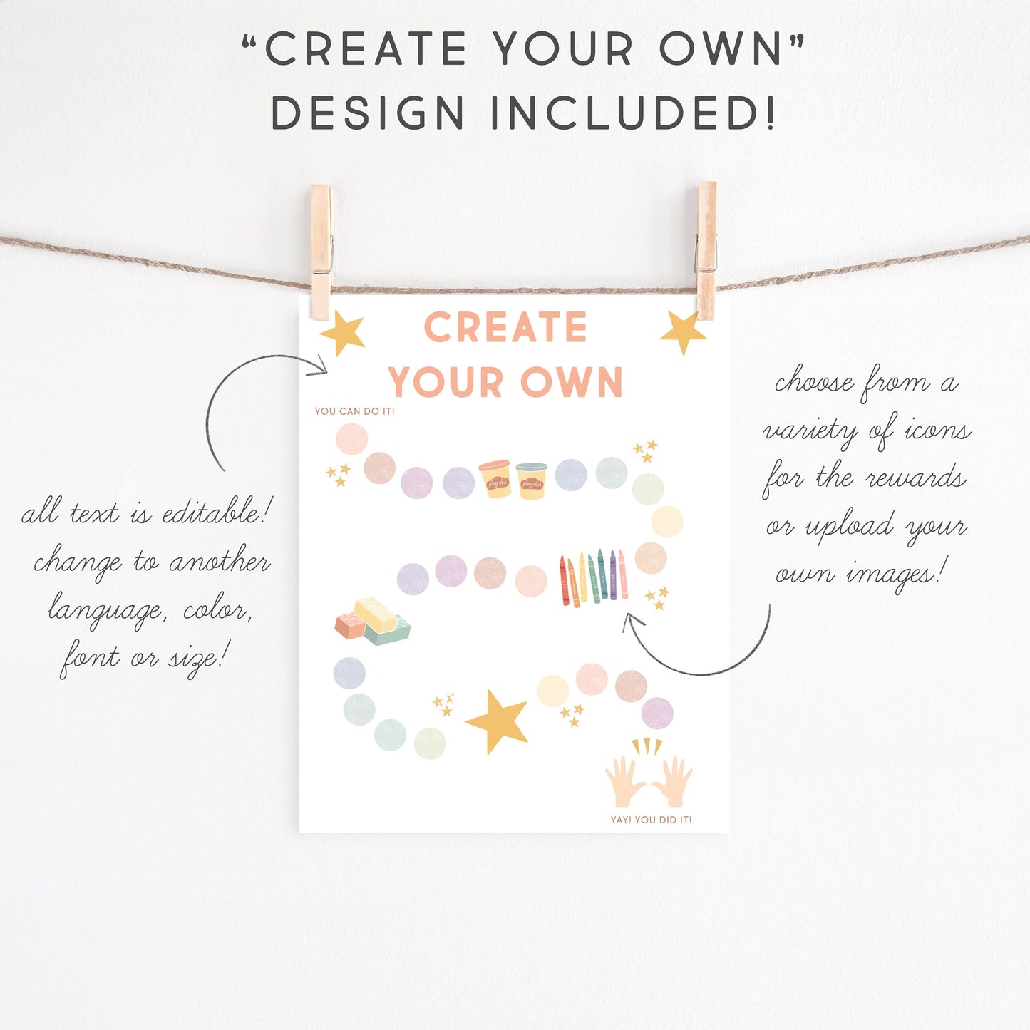 Editable Potty Chart | Potty Training Chart | Custom Sticker Chart | Potty Training Printable | Reward Chart | Download | Montessori Chart