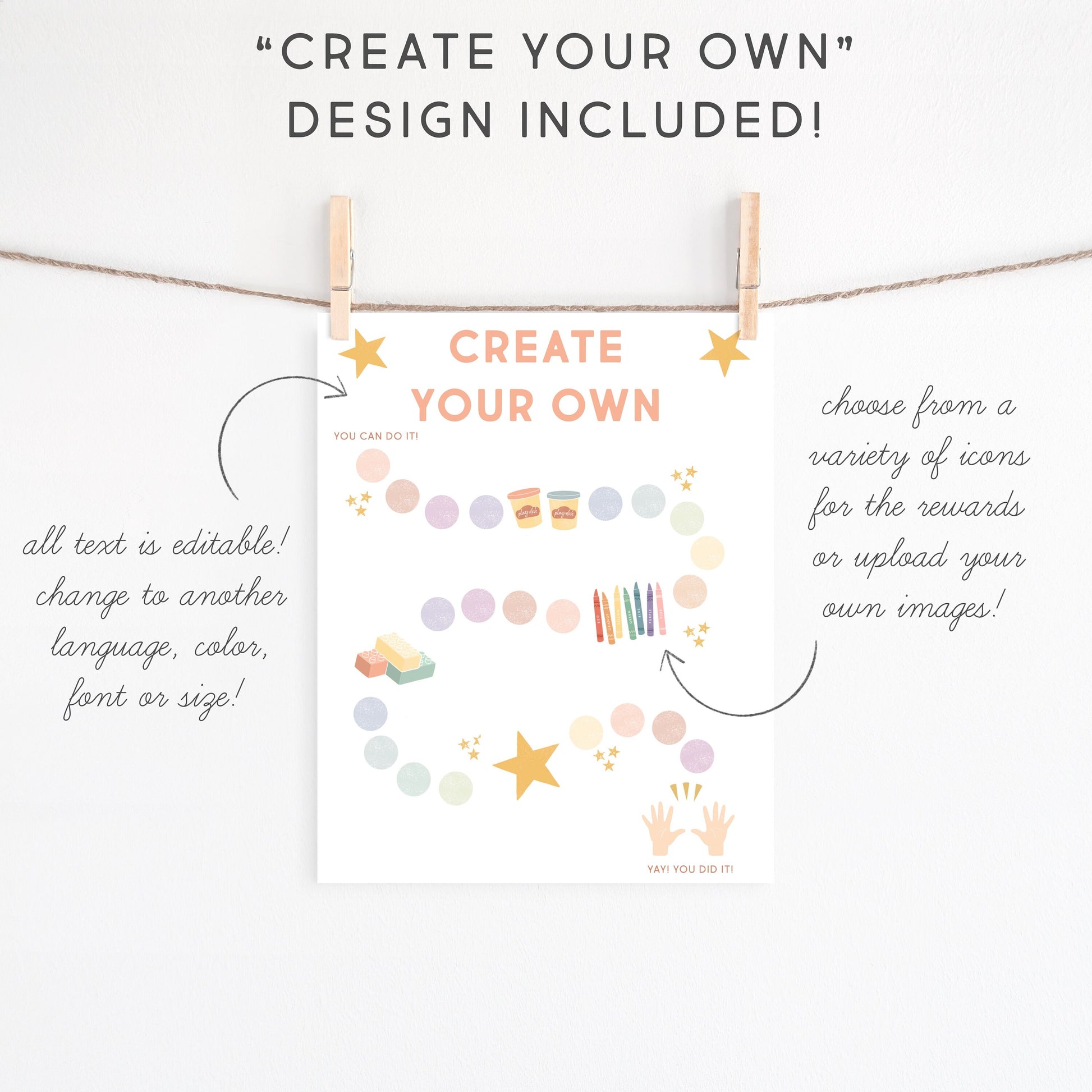 Editable Potty Chart | Potty Training Chart | Custom Sticker Chart | Potty Training Printable | Reward Chart | Download | Montessori Chart