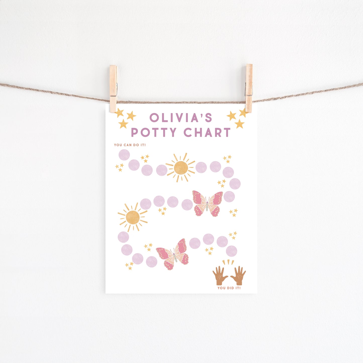 Editable Potty Chart | Potty Training Chart | Custom Sticker Chart | Potty Training Printable | Reward Chart | Download | Montessori Chart